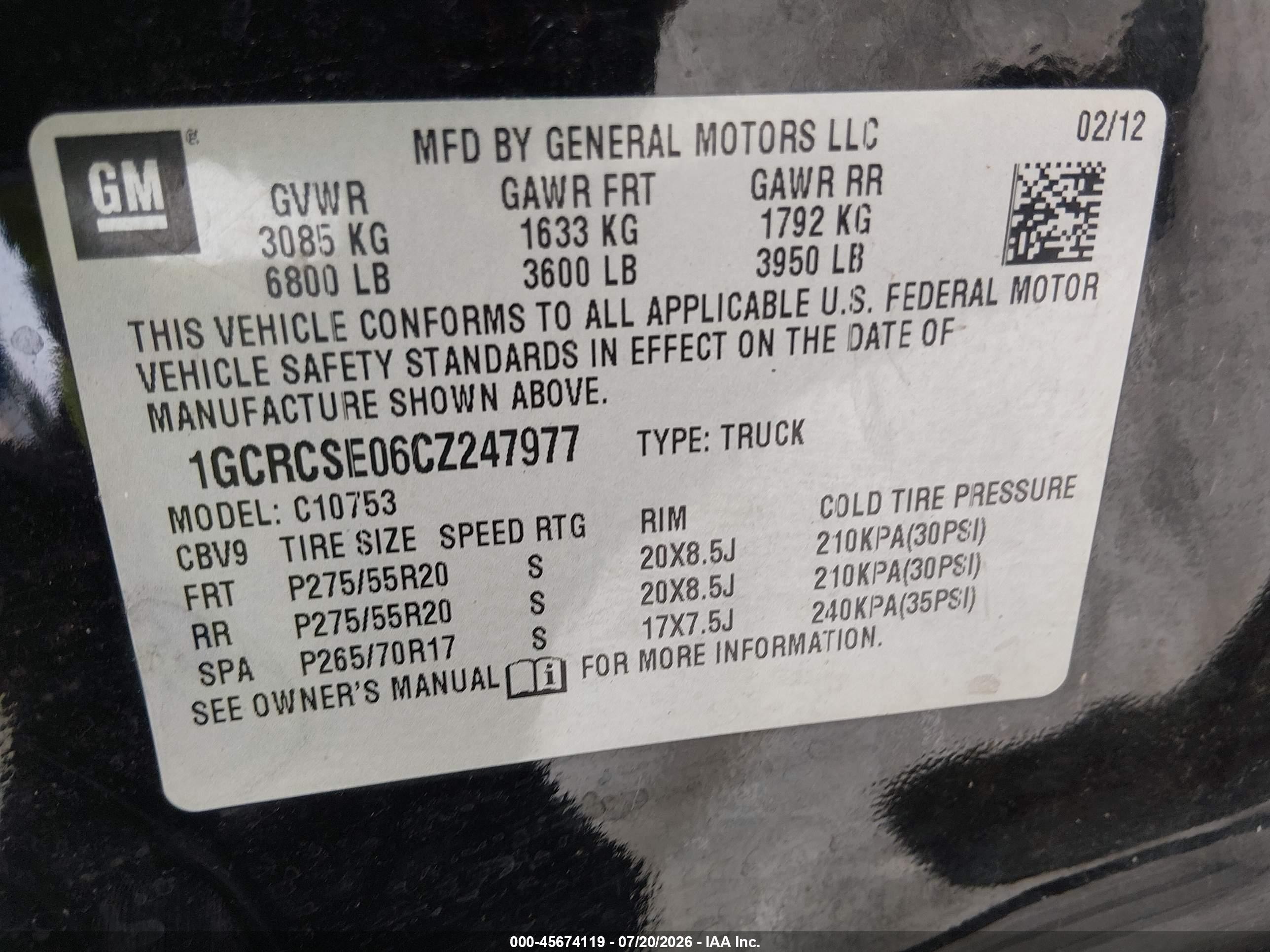 2012 Chevrolet Silverado 1500 Lt Black vin: 1GCRCSE06CZ247977