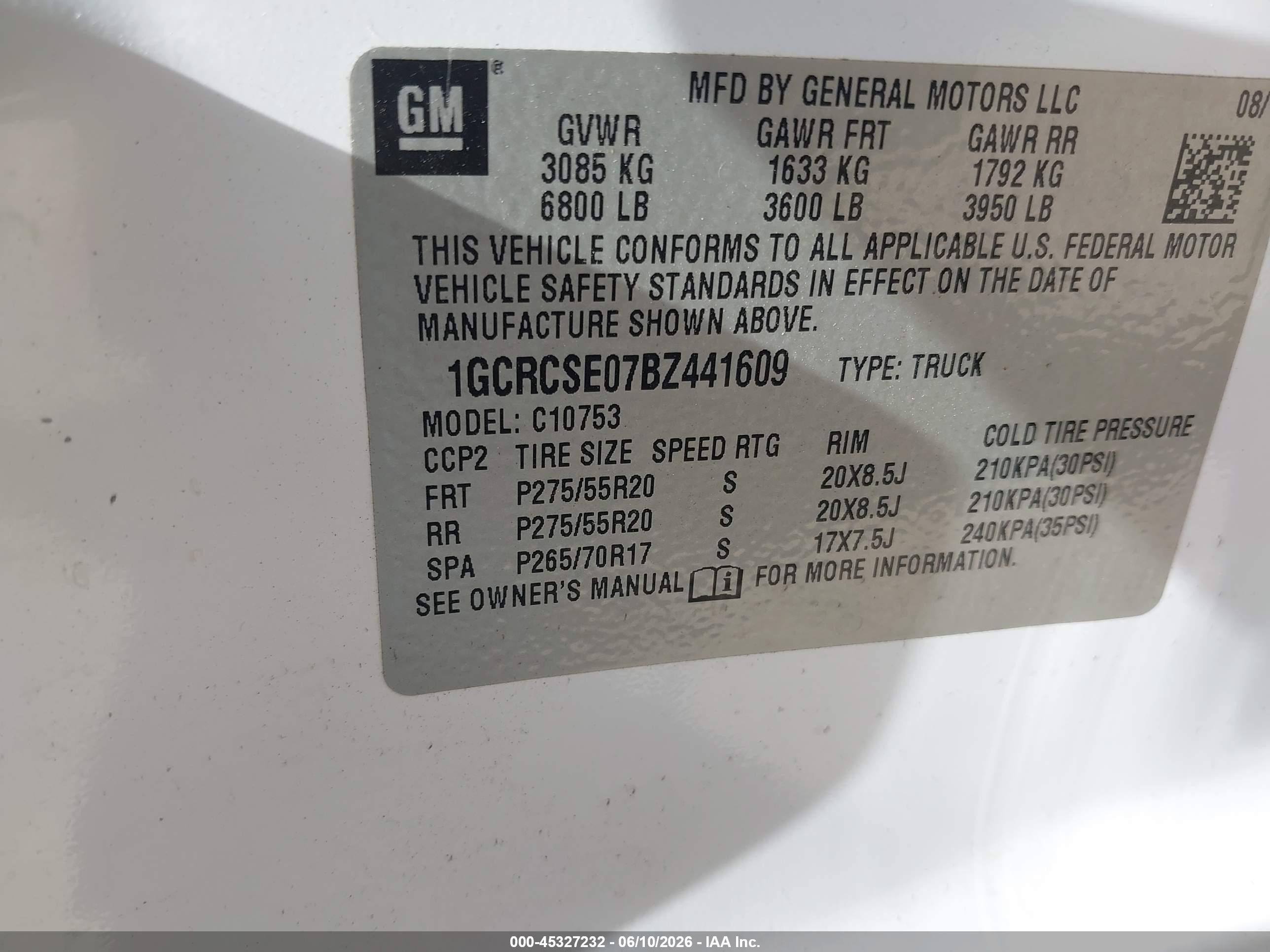 2011 Chevrolet Silverado 1500 Lt White vin: 1GCRCSE07BZ441609