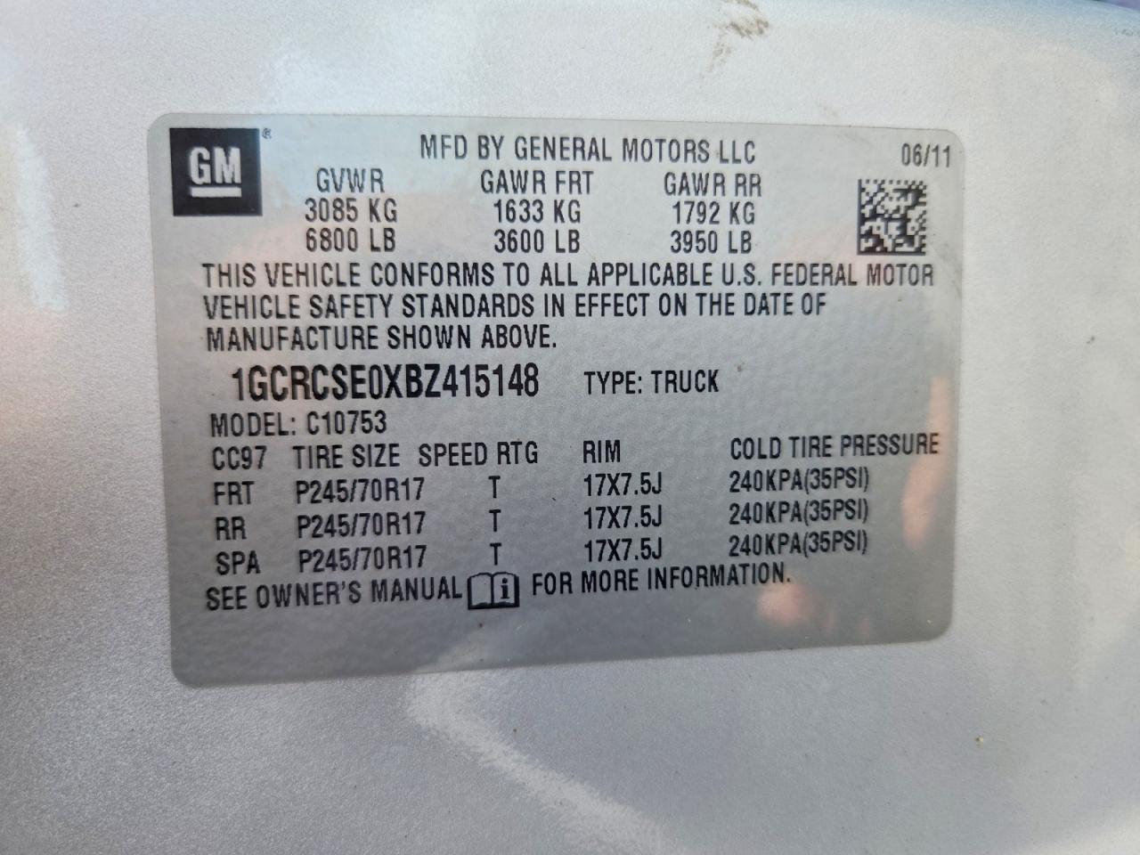 2011 Chevrolet Silverado C1500 Lt Silver vin: 1GCRCSE0XBZ415148