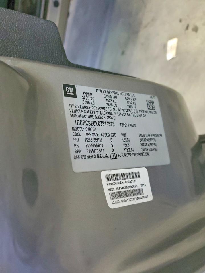 2012 Chevrolet Silverado C1500 Lt Gray vin: 1GCRCSE0XCZ314578
