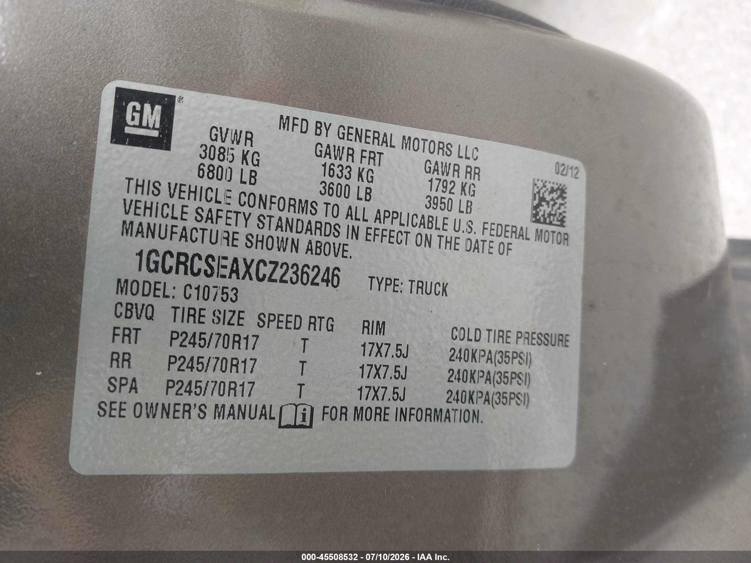 2012 Chevrolet Silverado 1500 Lt Tan vin: 1GCRCSEAXCZ236246