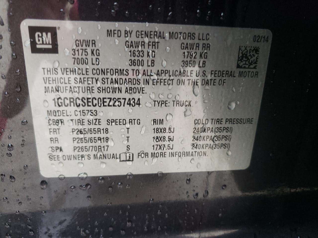 2014 Chevrolet Silverado C1500 Ltz Charcoal vin: 1GCRCSEC0EZ257434