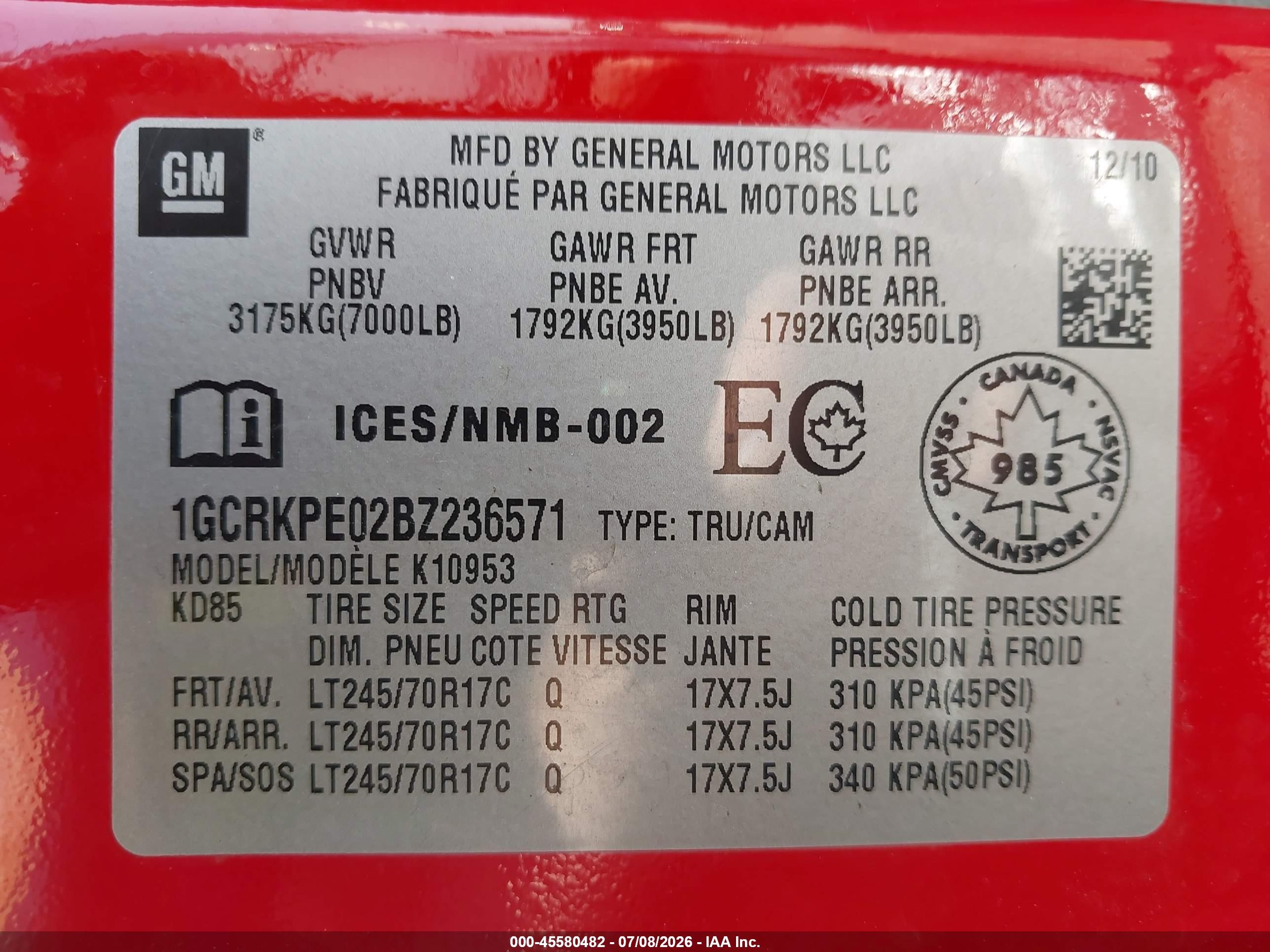 2011 Chevrolet Silverado 1500 Work Truck Red vin: 1GCRKPE02BZ236571