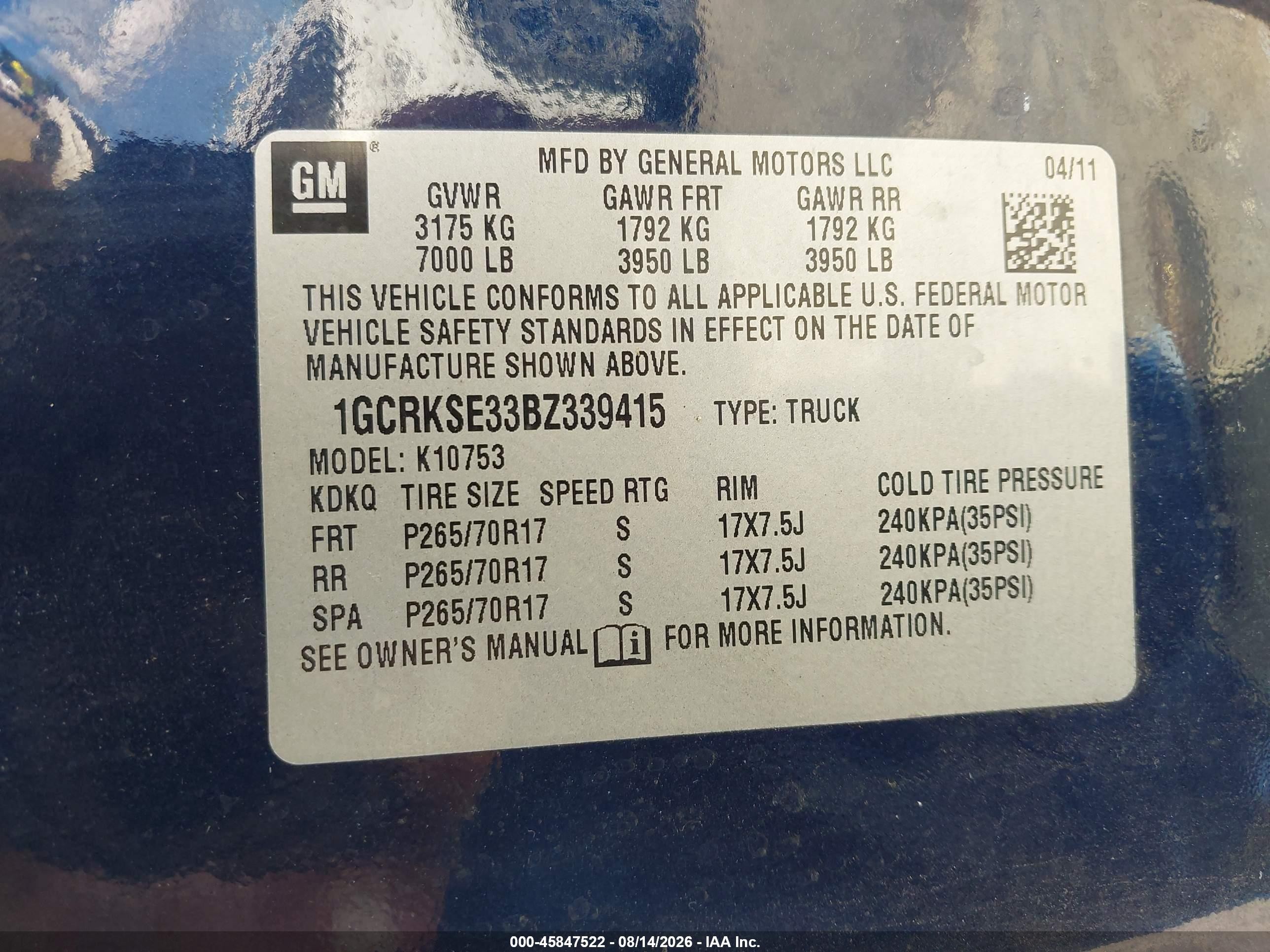 2011 Chevrolet Silverado 1500 Lt Dark Blue vin: 1GCRKSE33BZ339415