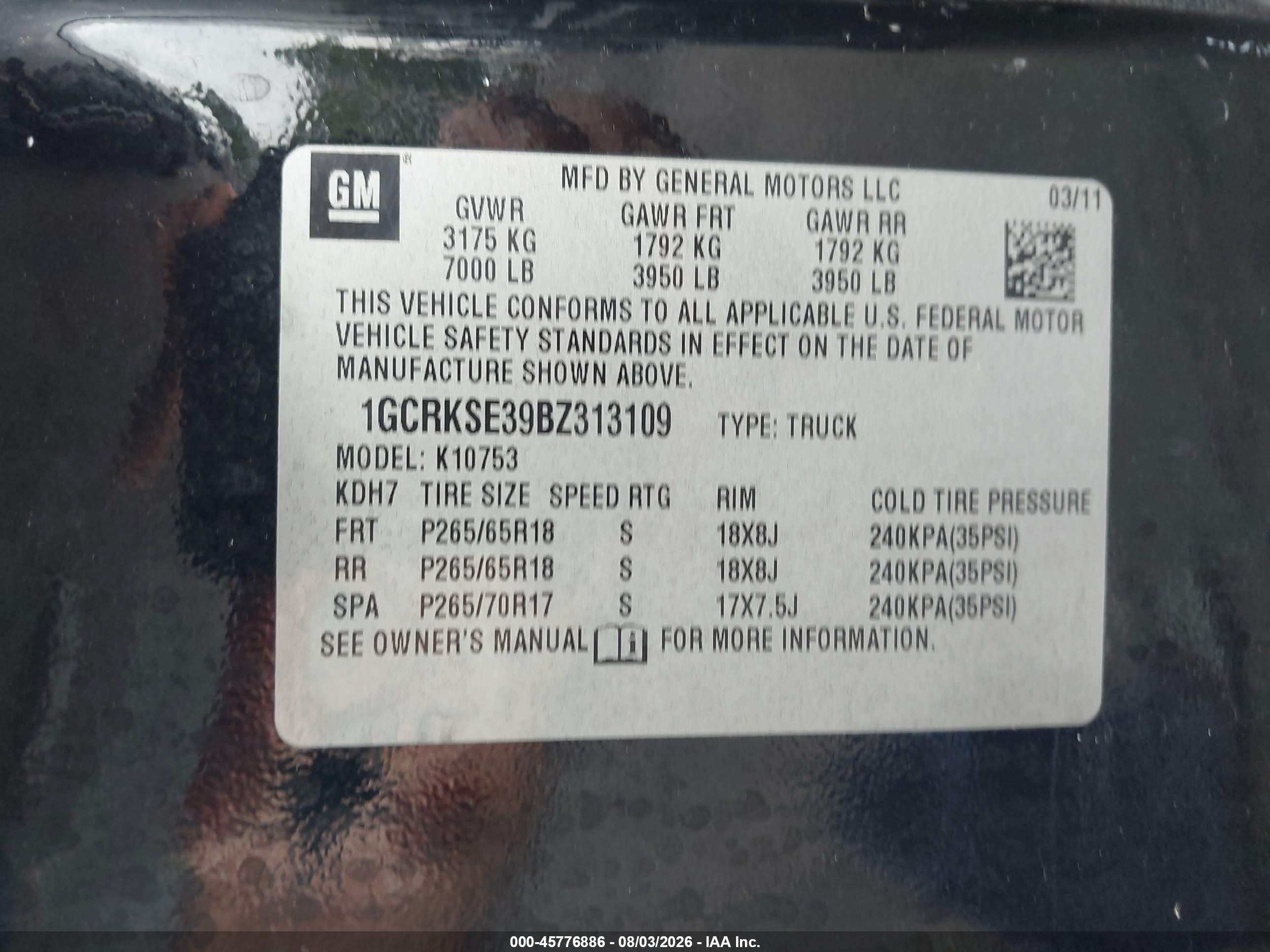 2011 Chevrolet Silverado 1500 Lt Black vin: 1GCRKSE39BZ313109