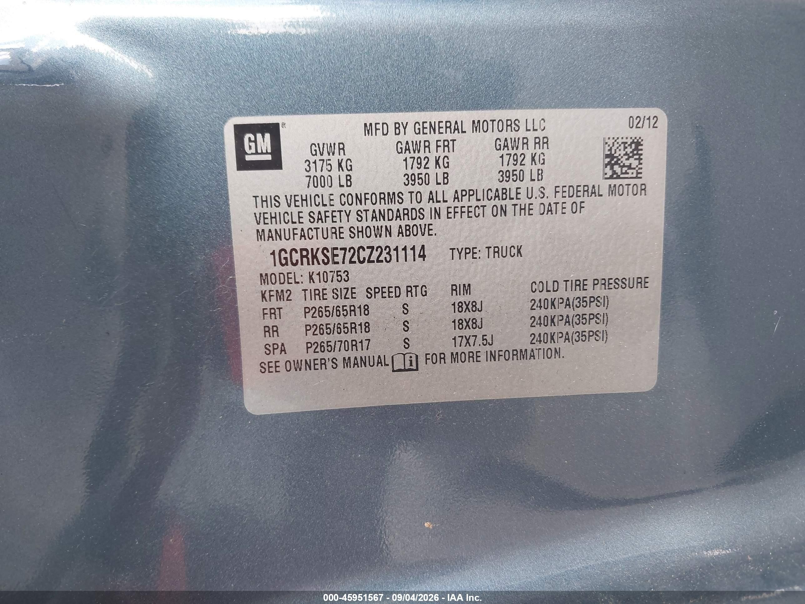 2012 Chevrolet Silverado 1500 Lt Blue vin: 1GCRKSE72CZ231114