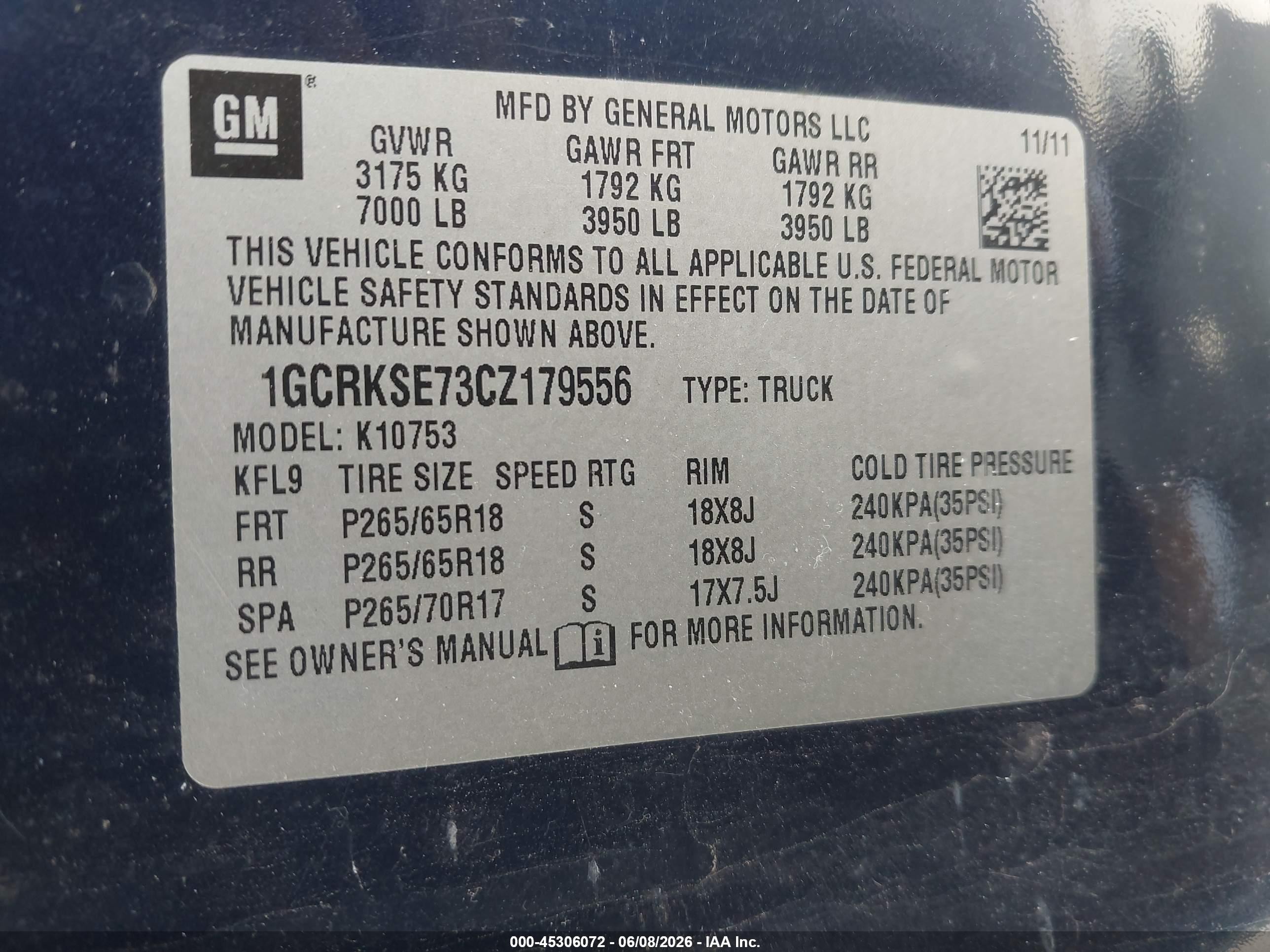2012 Chevrolet Silverado 1500 Lt Blue vin: 1GCRKSE73CZ179556