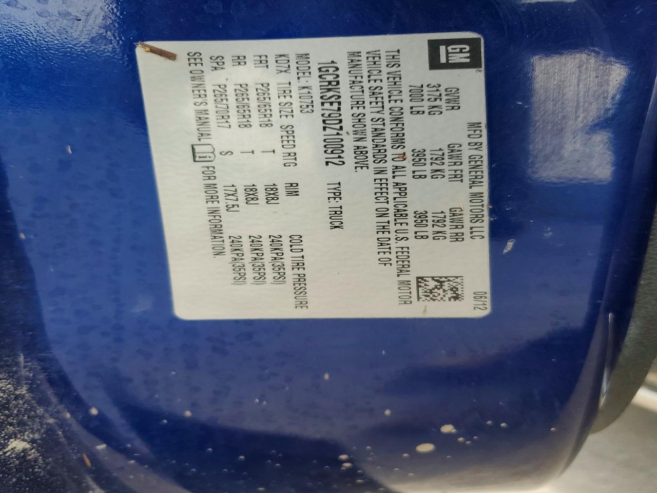 2013 Chevrolet Silverado K1500 Lt Blue vin: 1GCRKSE79DZ100912
