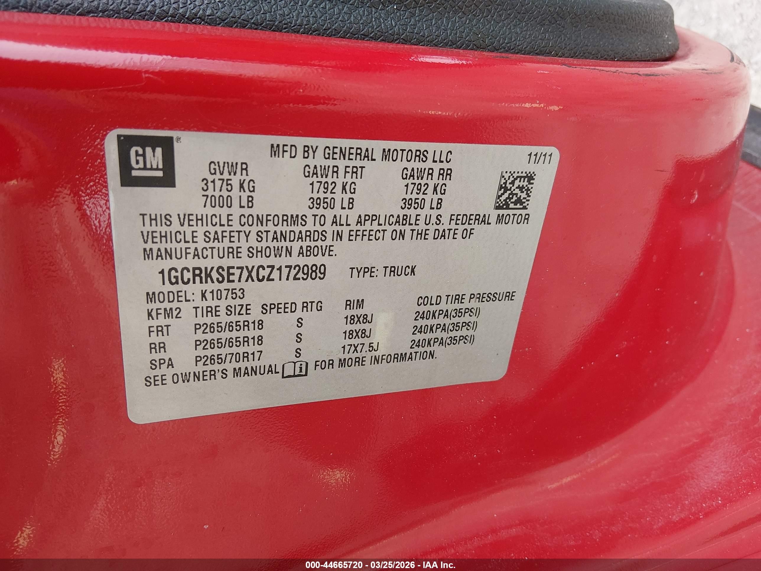2012 Chevrolet Silverado 1500 Lt Red vin: 1GCRKSE7XCZ172989