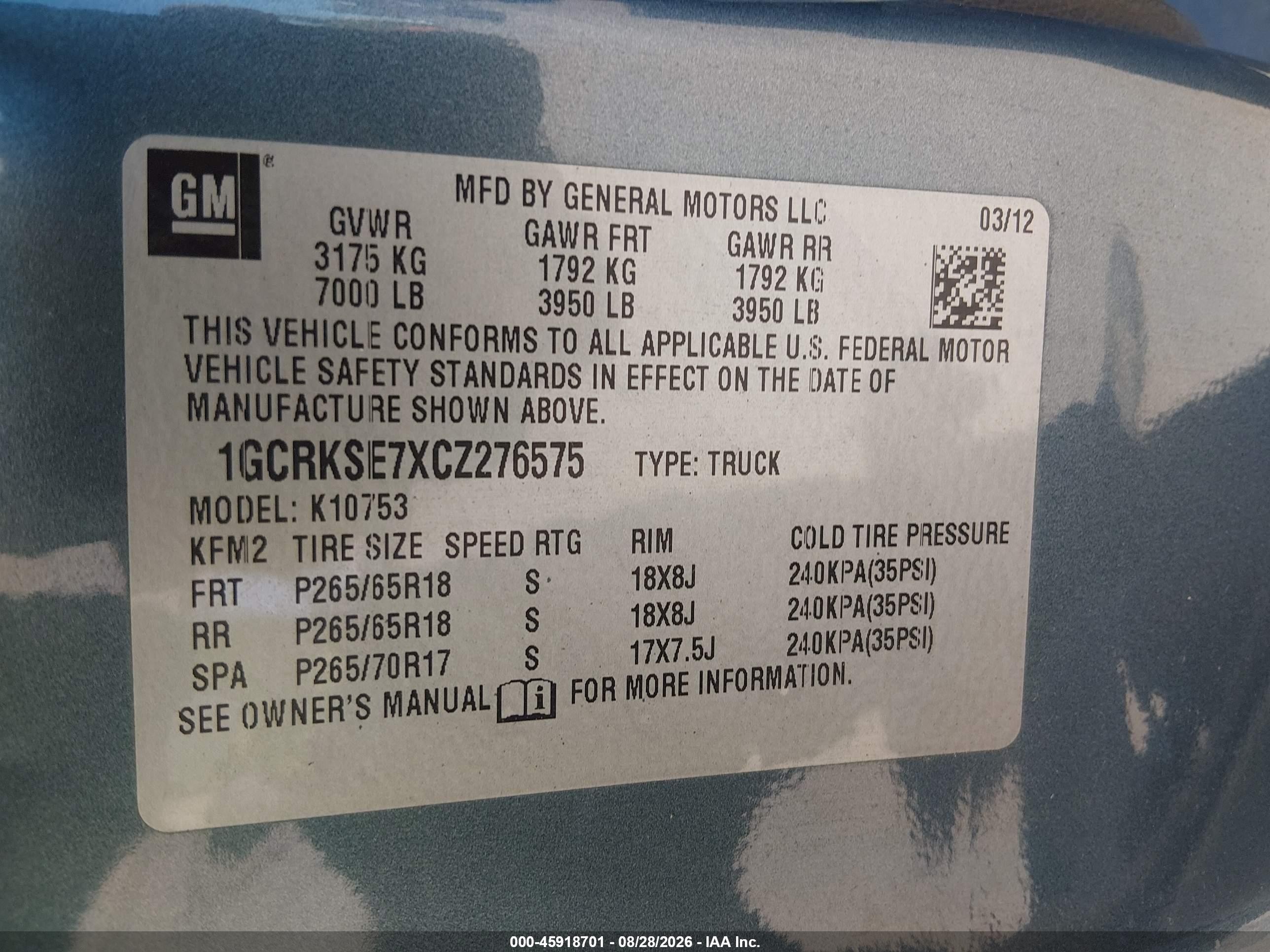 2012 Chevrolet Silverado 1500 Lt Blue vin: 1GCRKSE7XCZ276575