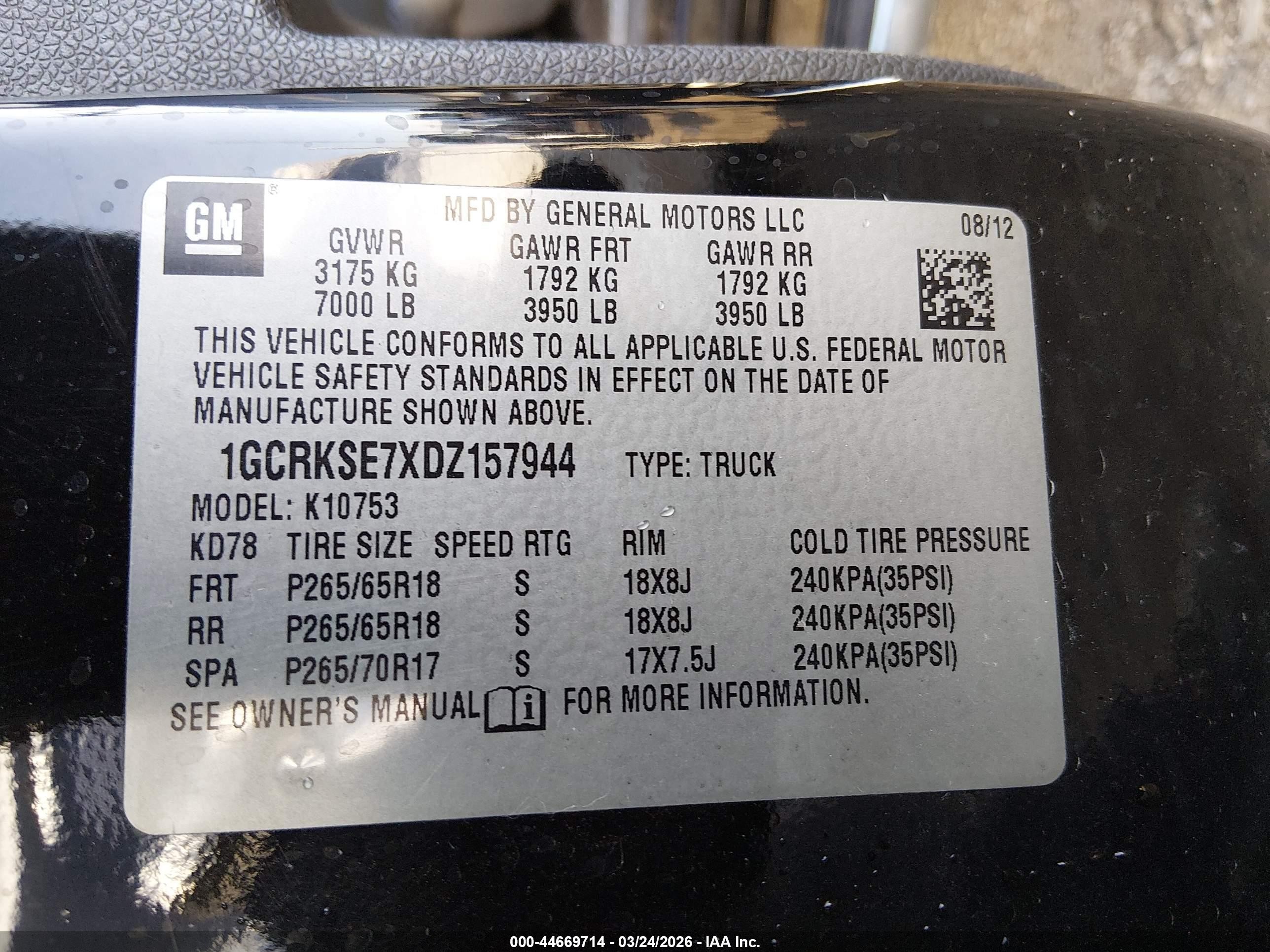 2013 Chevrolet Silverado 1500 Lt Черный vin: 1GCRKSE7XDZ157944