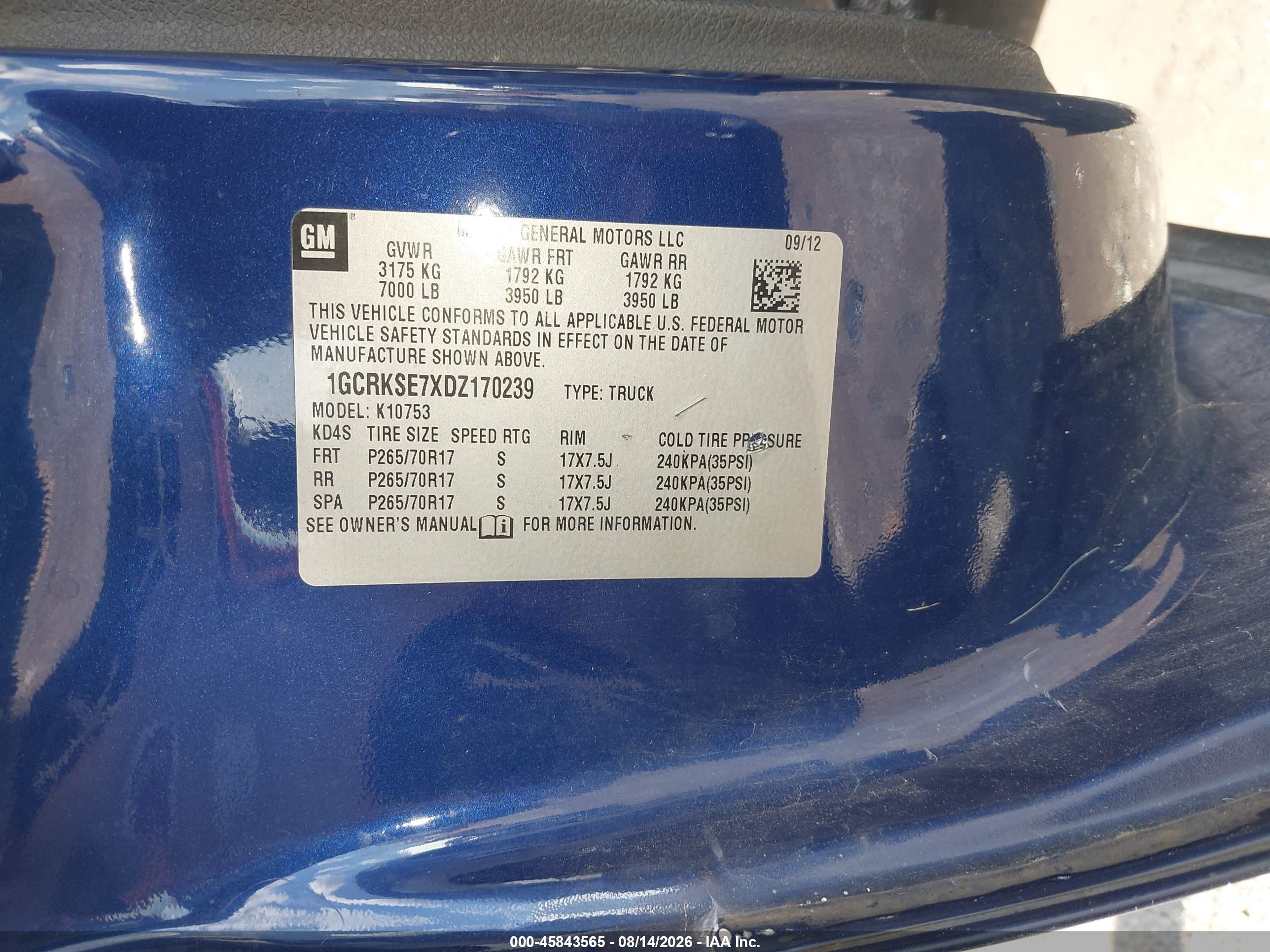 2013 Chevrolet Silverado 1500 Lt Синий vin: 1GCRKSE7XDZ170239