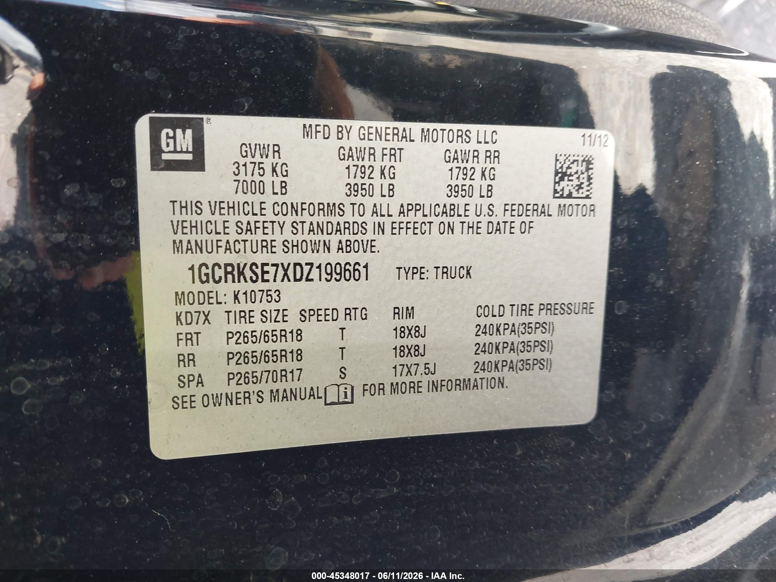 2013 Chevrolet Silverado 1500 Lt Black vin: 1GCRKSE7XDZ199661