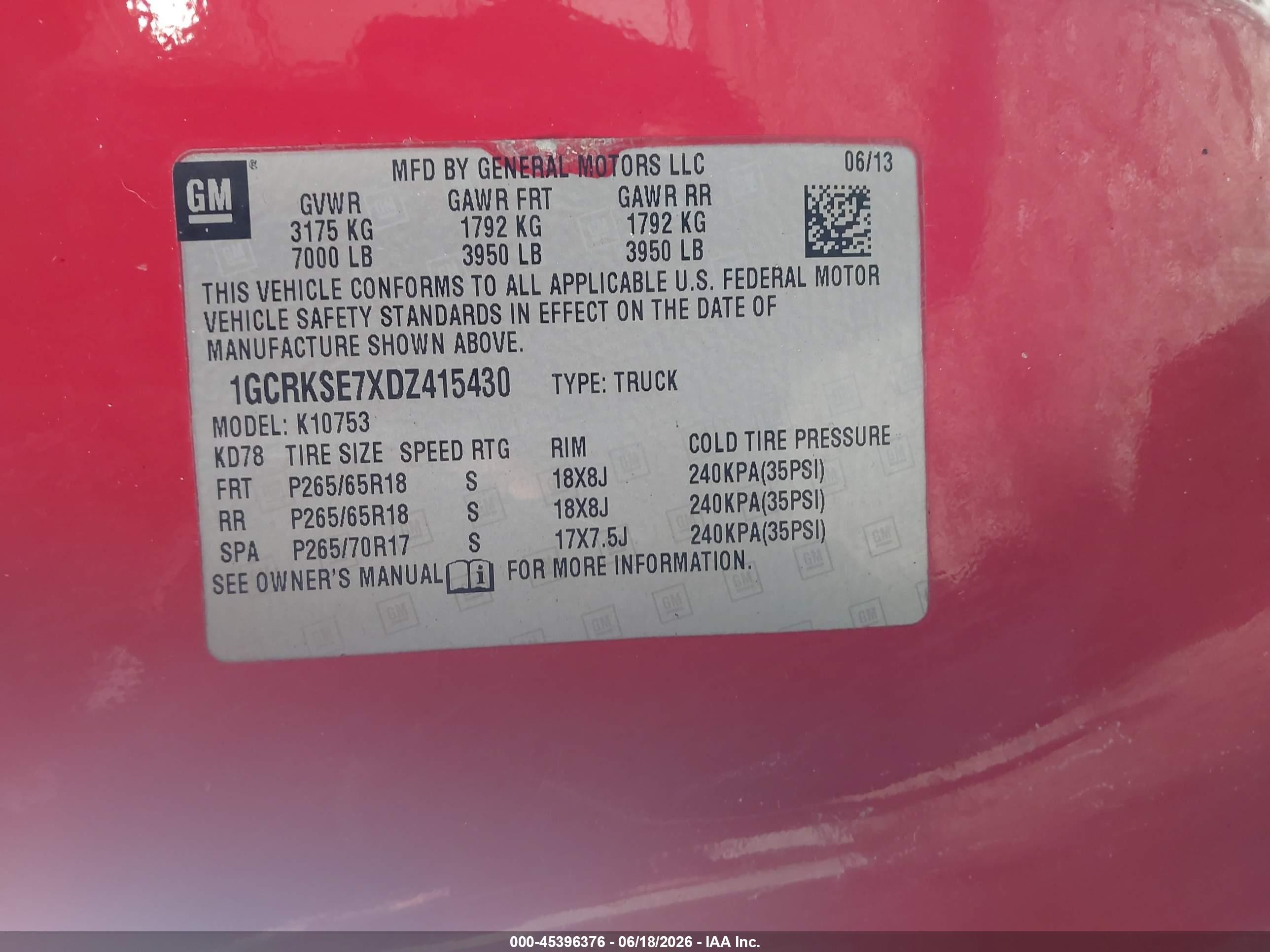 2013 Chevrolet Silverado 1500 Lt Red vin: 1GCRKSE7XDZ415430