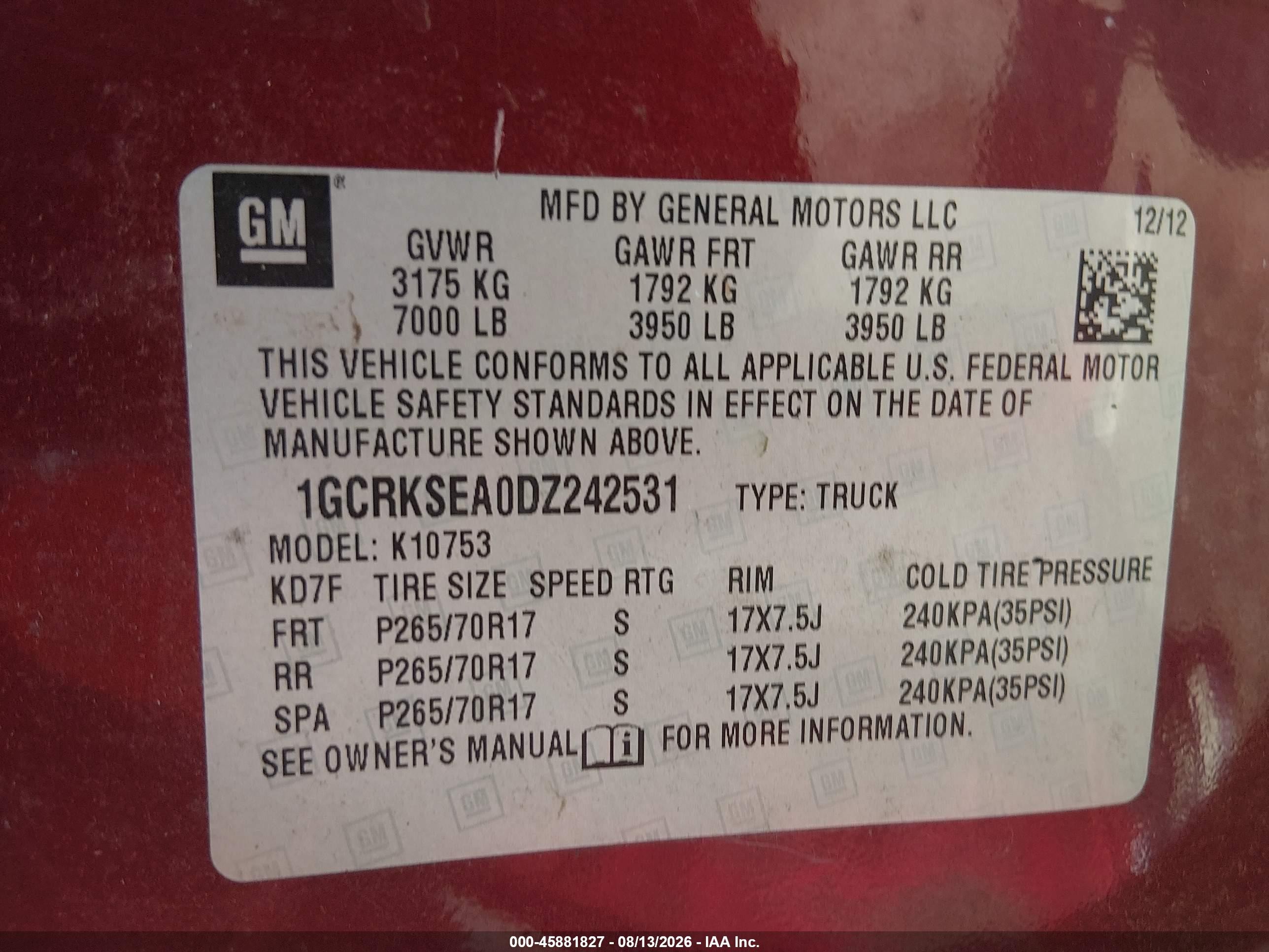 2013 Chevrolet Silverado 1500 Lt Red vin: 1GCRKSEA0DZ242531