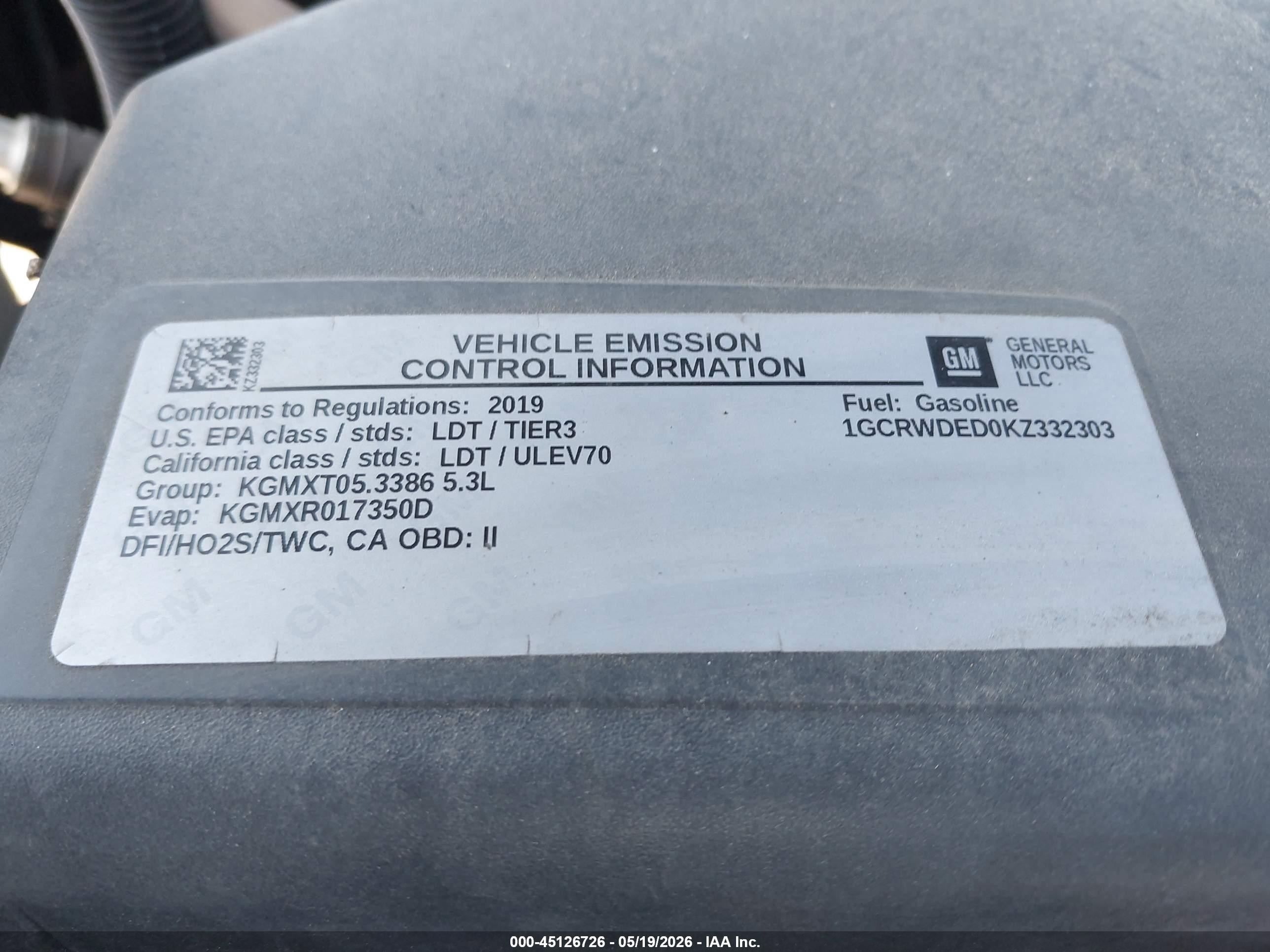 2019 Chevrolet Silverado 1500 Rst Black vin: 1GCRWDED0KZ332303