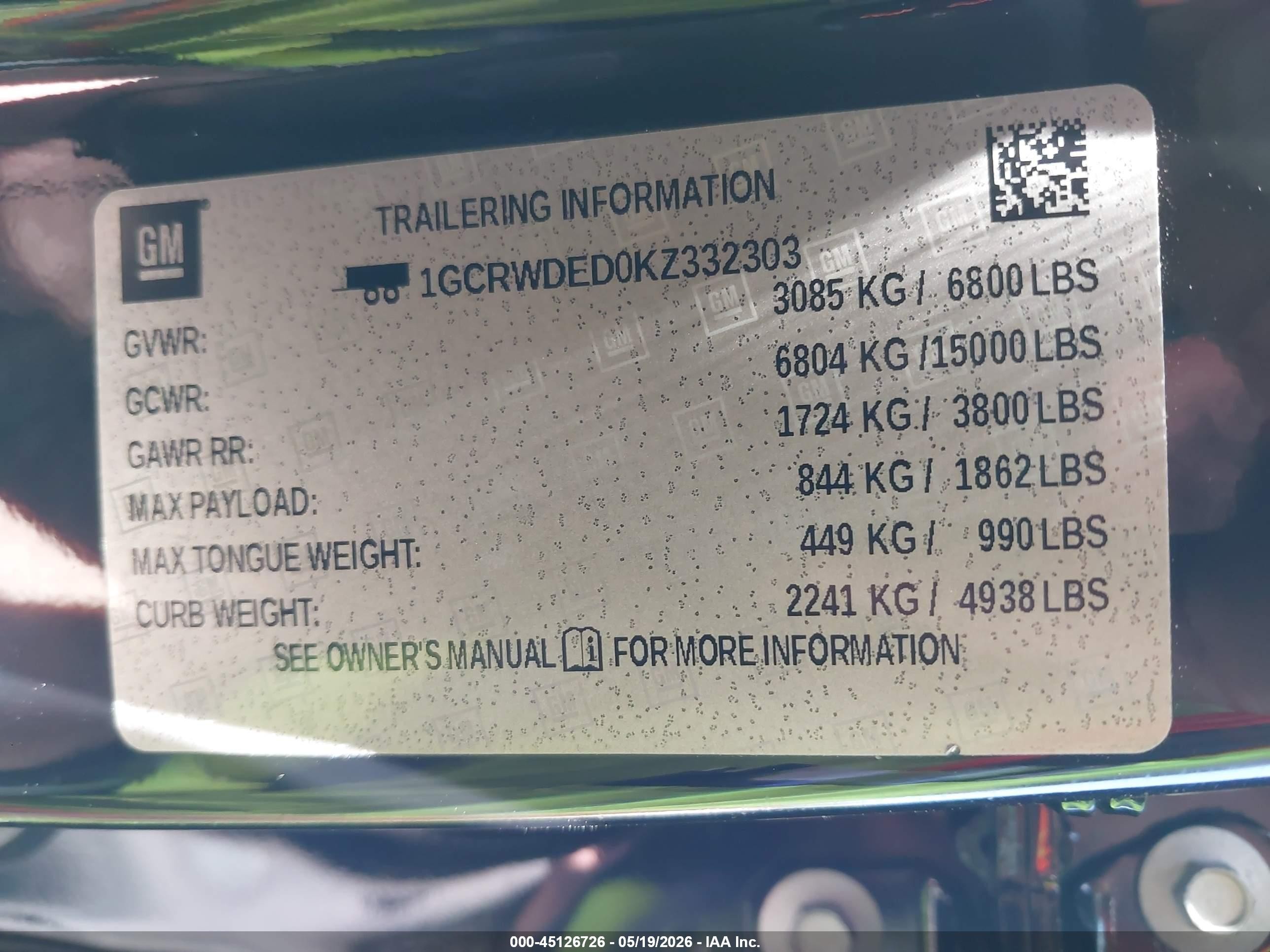 2019 Chevrolet Silverado 1500 Rst Black vin: 1GCRWDED0KZ332303