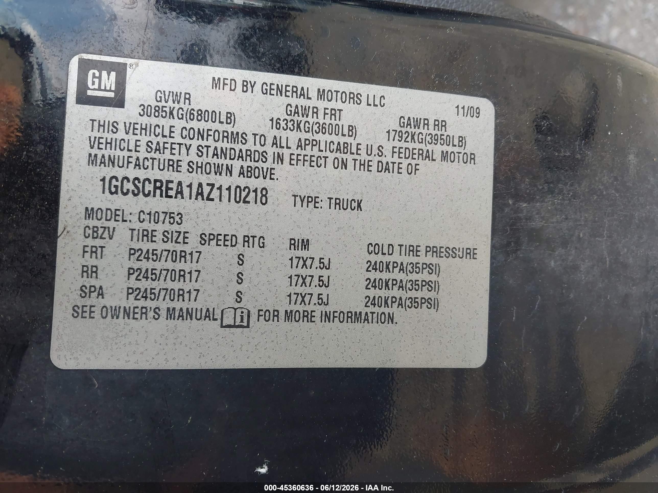 2010 Chevrolet Silverado 1500 Ls Black vin: 1GCSCREA1AZ110218