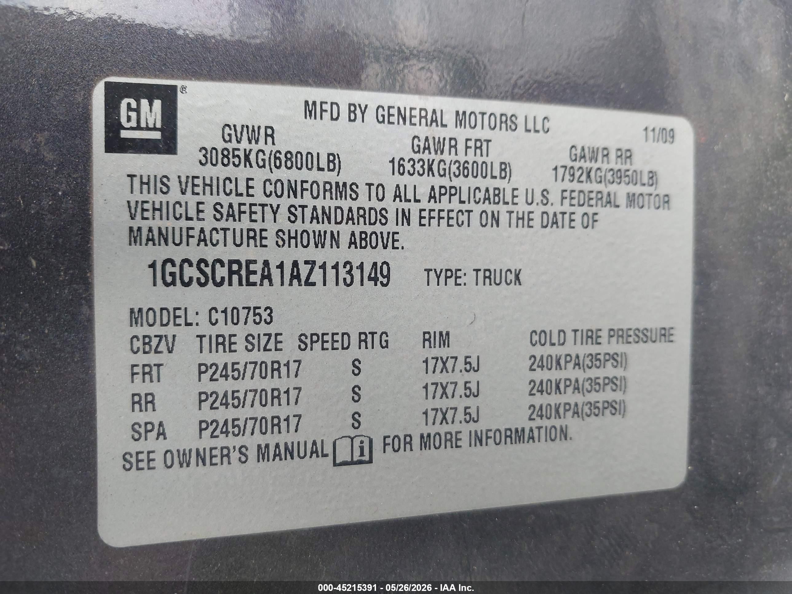 2010 Chevrolet Silverado 1500 Ls Серый vin: 1GCSCREA1AZ113149