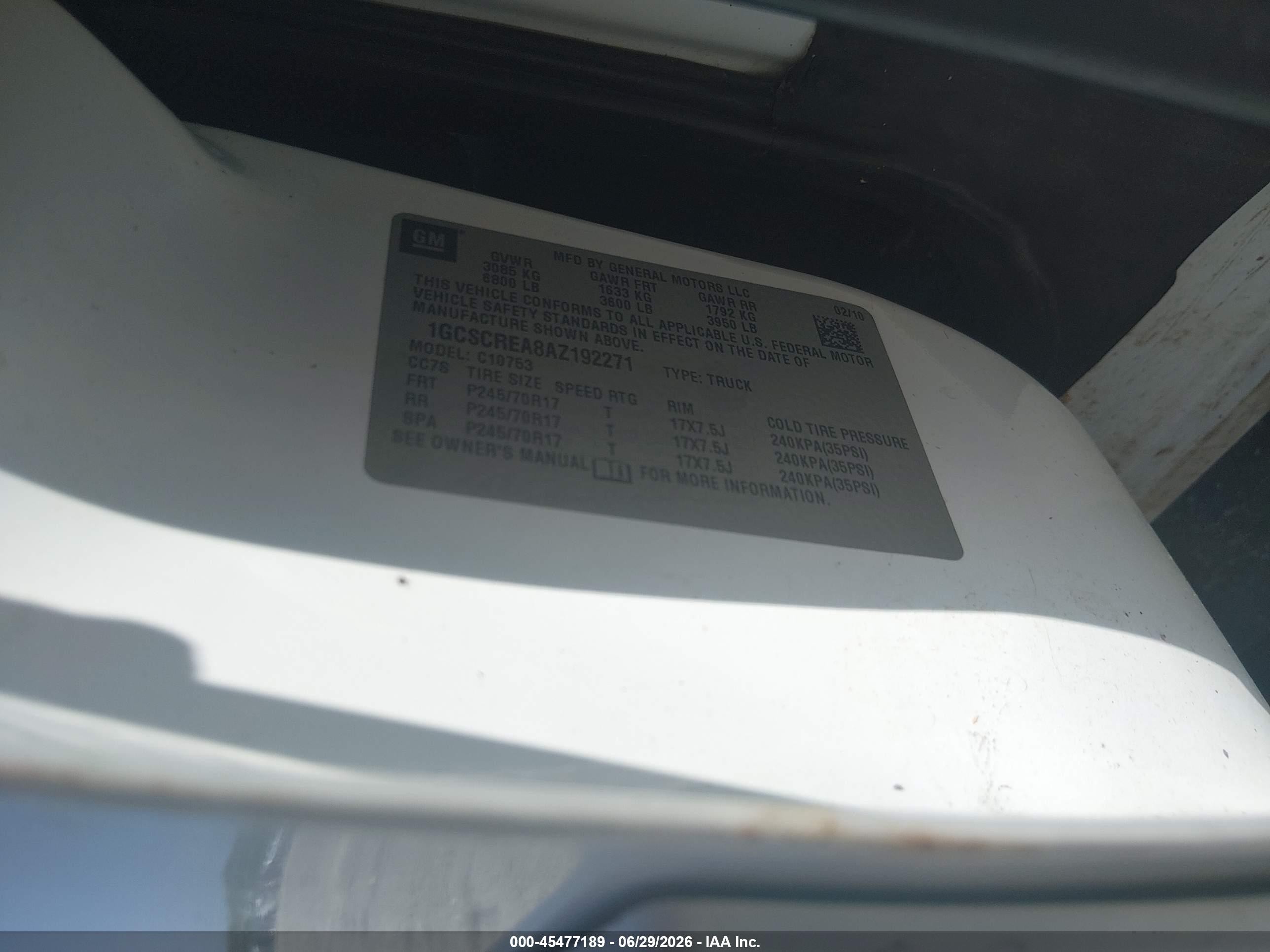 2010 Chevrolet Silverado 1500 Ls White vin: 1GCSCREA8AZ192271