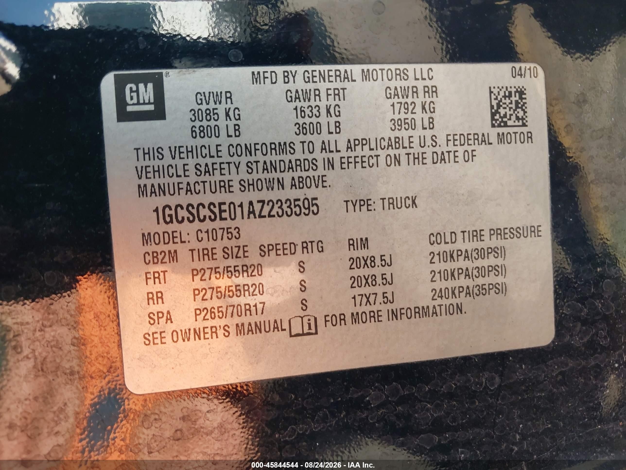 2010 Chevrolet Silverado 1500 Lt Черный vin: 1GCSCSE01AZ233595