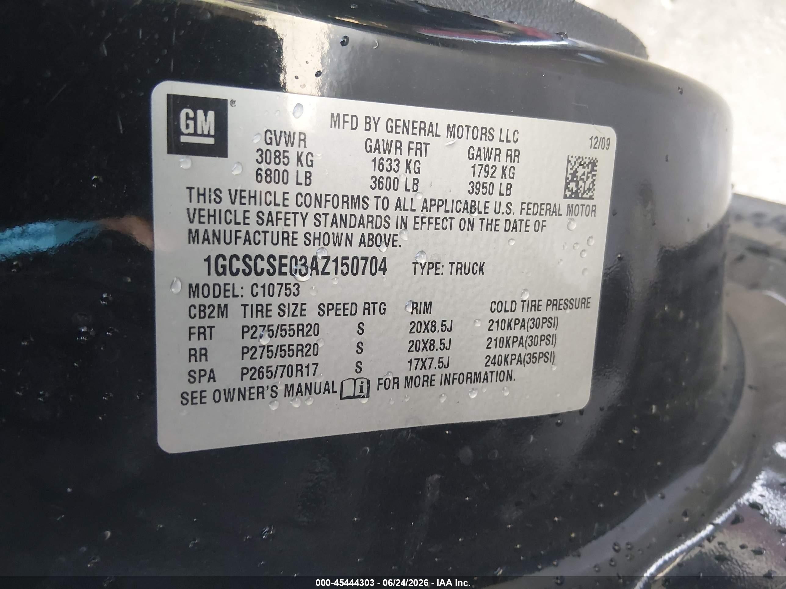 2010 Chevrolet Silverado 1500 Lt Black vin: 1GCSCSE03AZ150704
