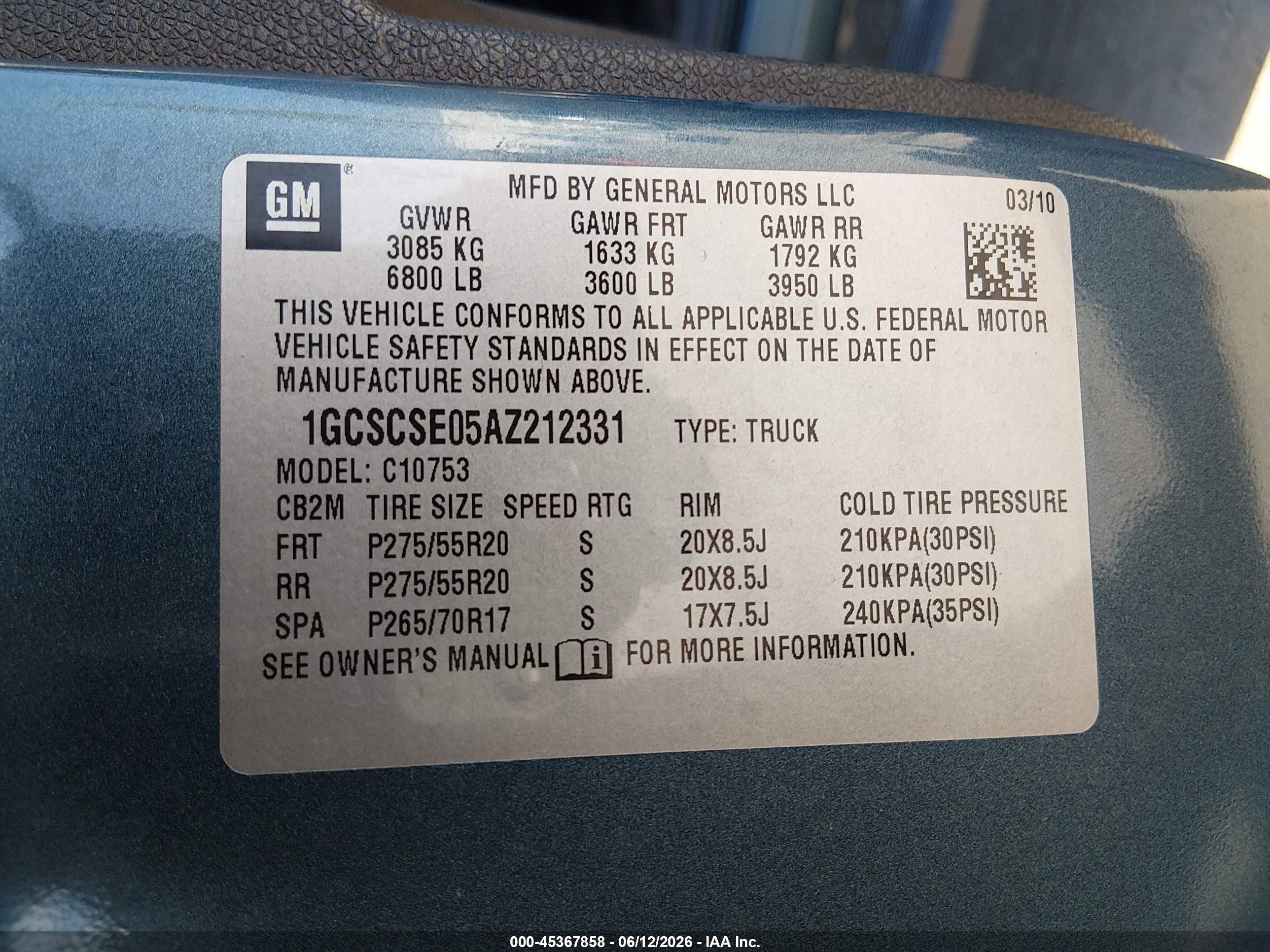 2010 Chevrolet Silverado 1500 Lt Blue vin: 1GCSCSE05AZ212331