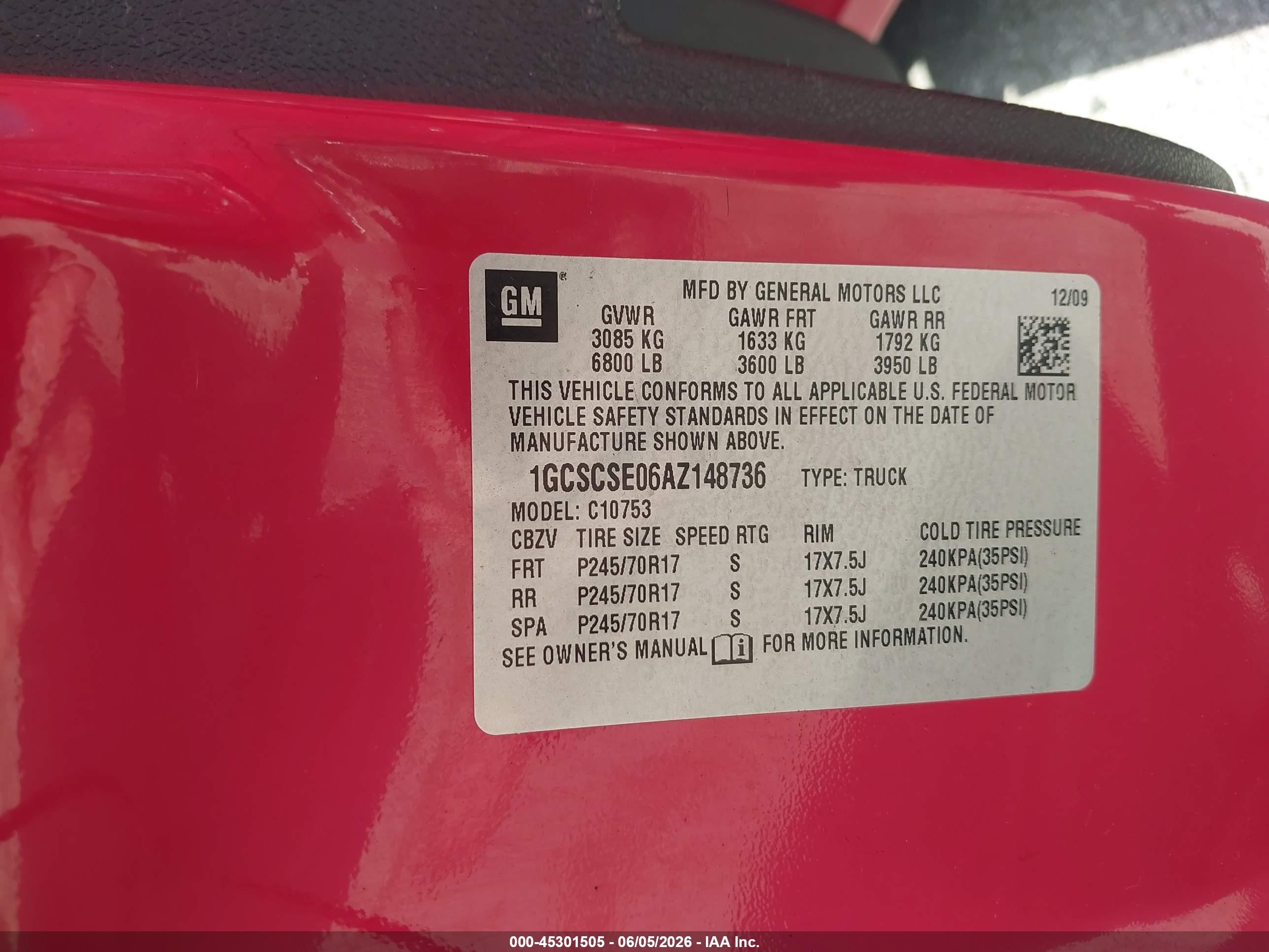 2010 Chevrolet Silverado 1500 Lt Red vin: 1GCSCSE06AZ148736