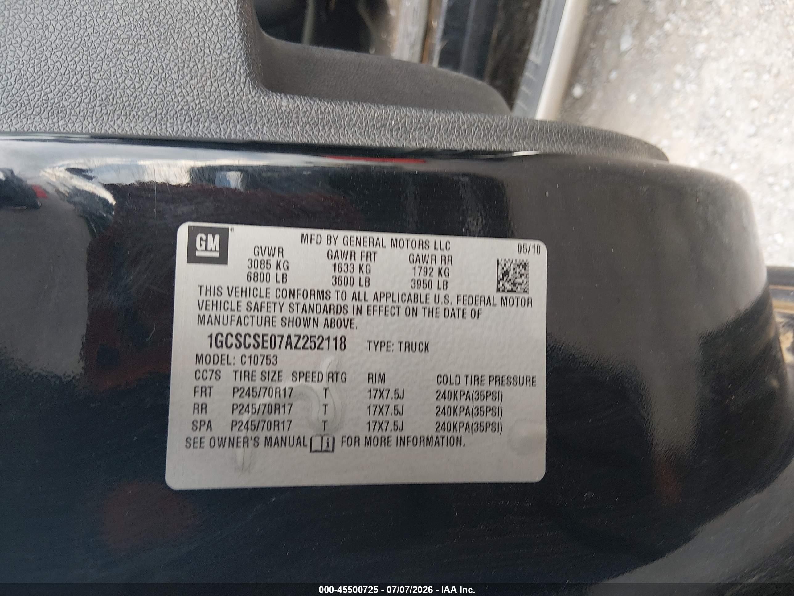 2010 Chevrolet Silverado 1500 Lt Black vin: 1GCSCSE07AZ252118