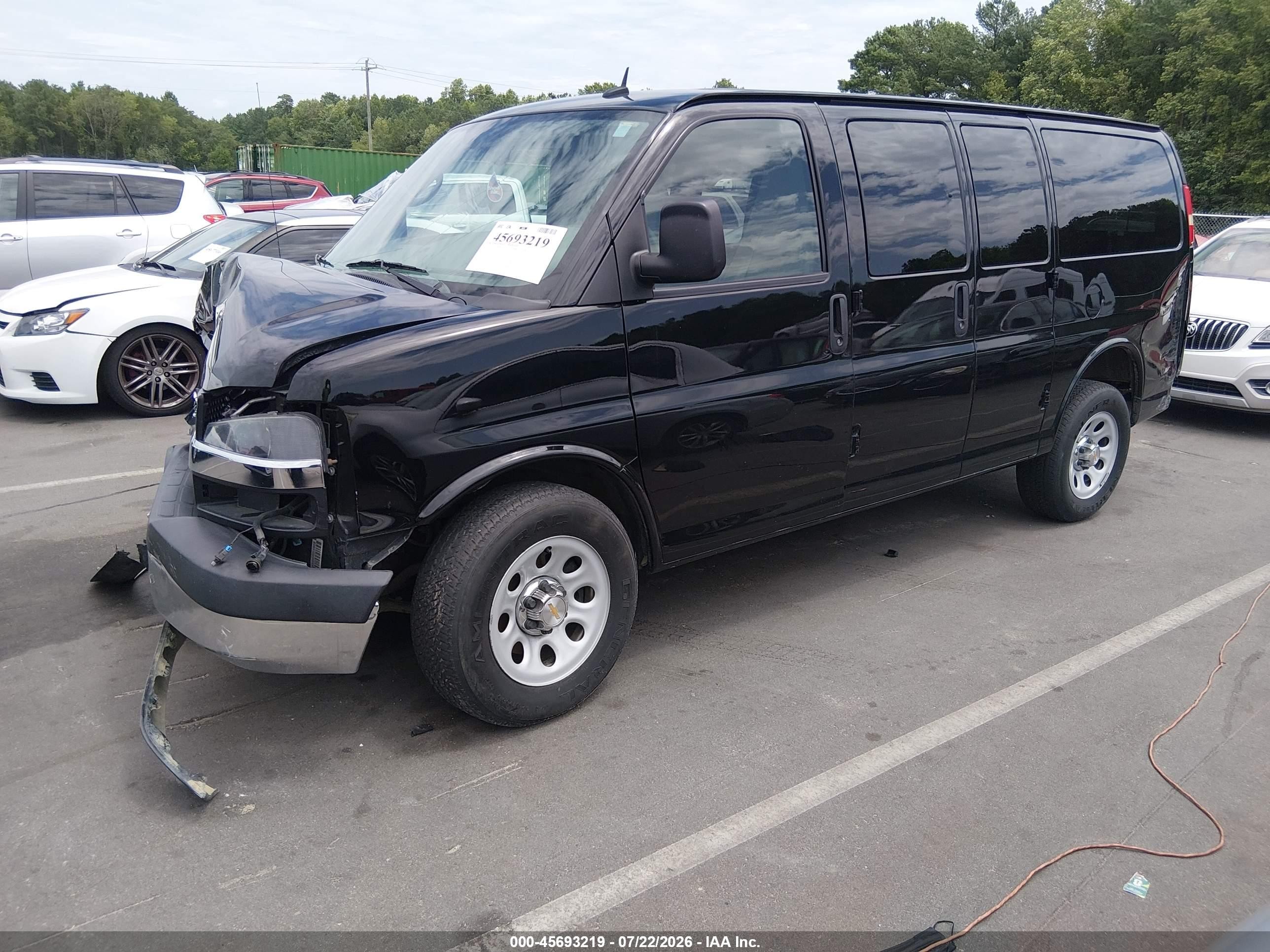2013 Chevrolet Express 1500 Work Van Black vin: 1GCSGAFX0D1170969