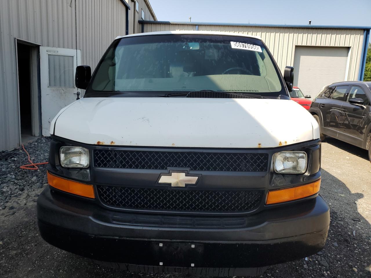2013 Chevrolet Express G1500 White vin: 1GCSGAFX1D1158507 Damage: Hood, Rust, 2 To 3 Inches