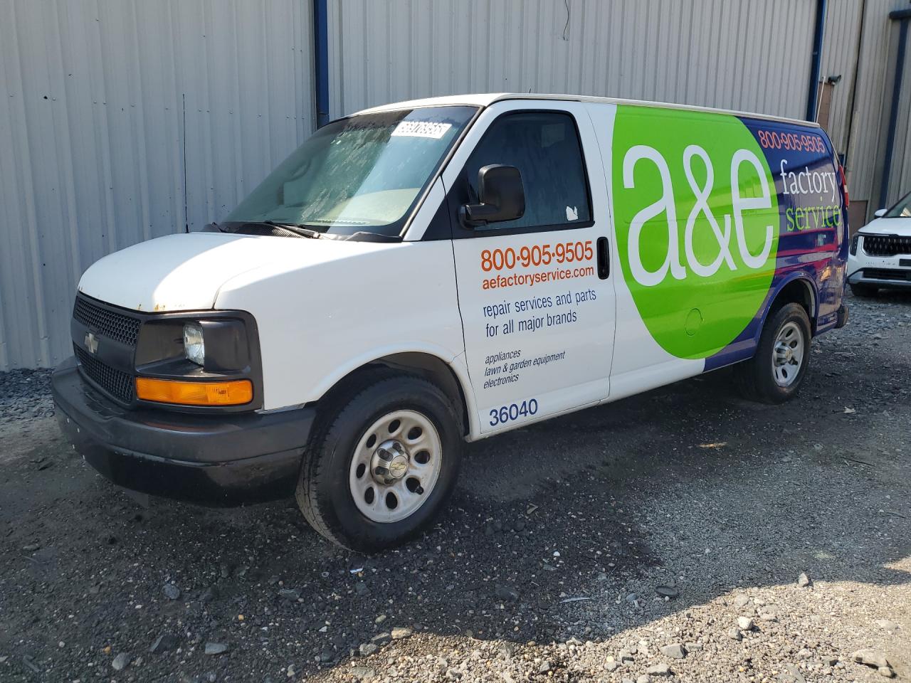 2013 Chevrolet Express G1500 White vin: 1GCSGAFX1D1158507 Damage: Front Metal Bumper Painted, Dent(S) W/No Paint Dmg, 7 To 8 Inches