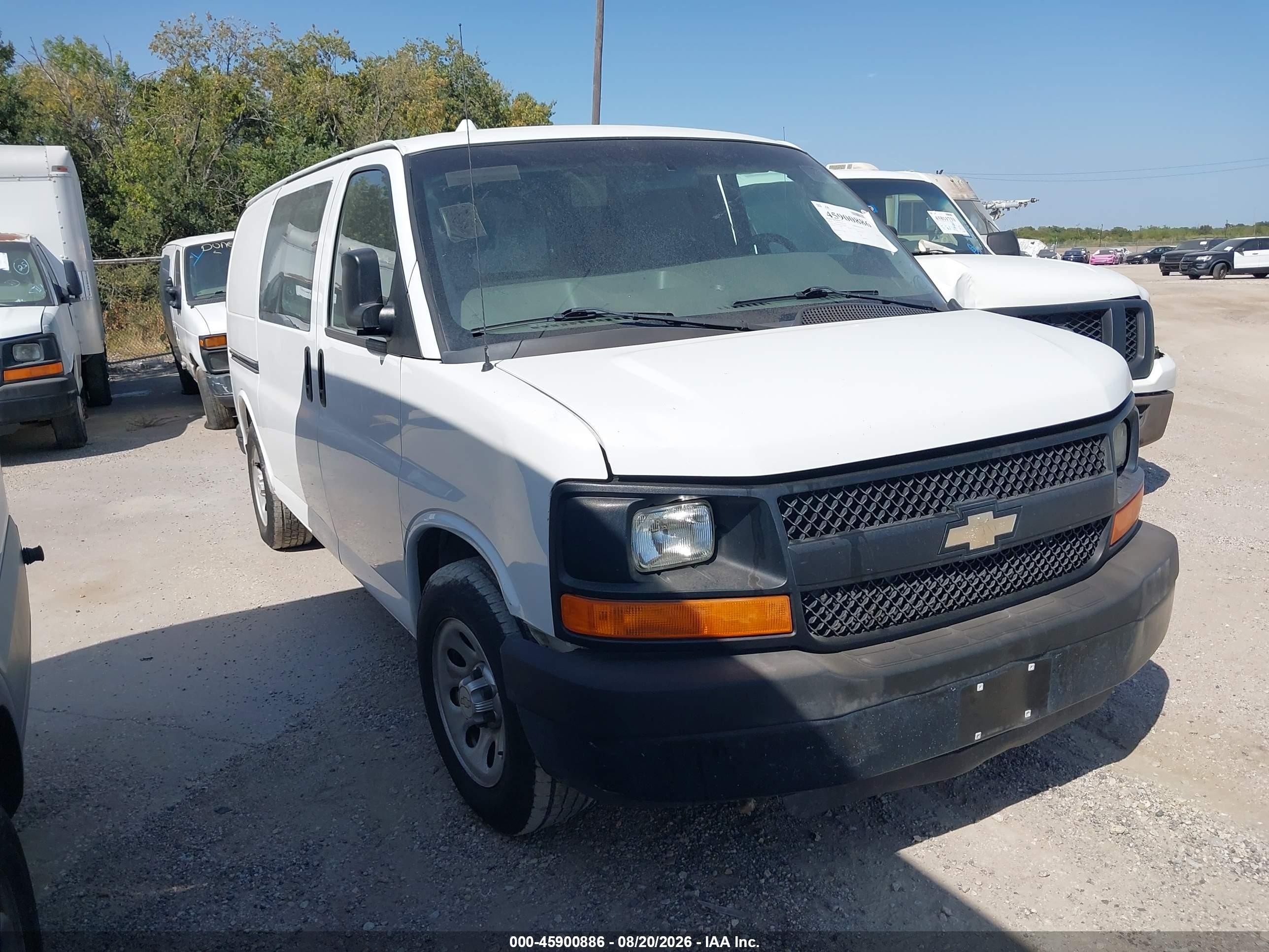 2013 Chevrolet Express 1500 Work Van White vin: 1GCSGAFX3D1168603