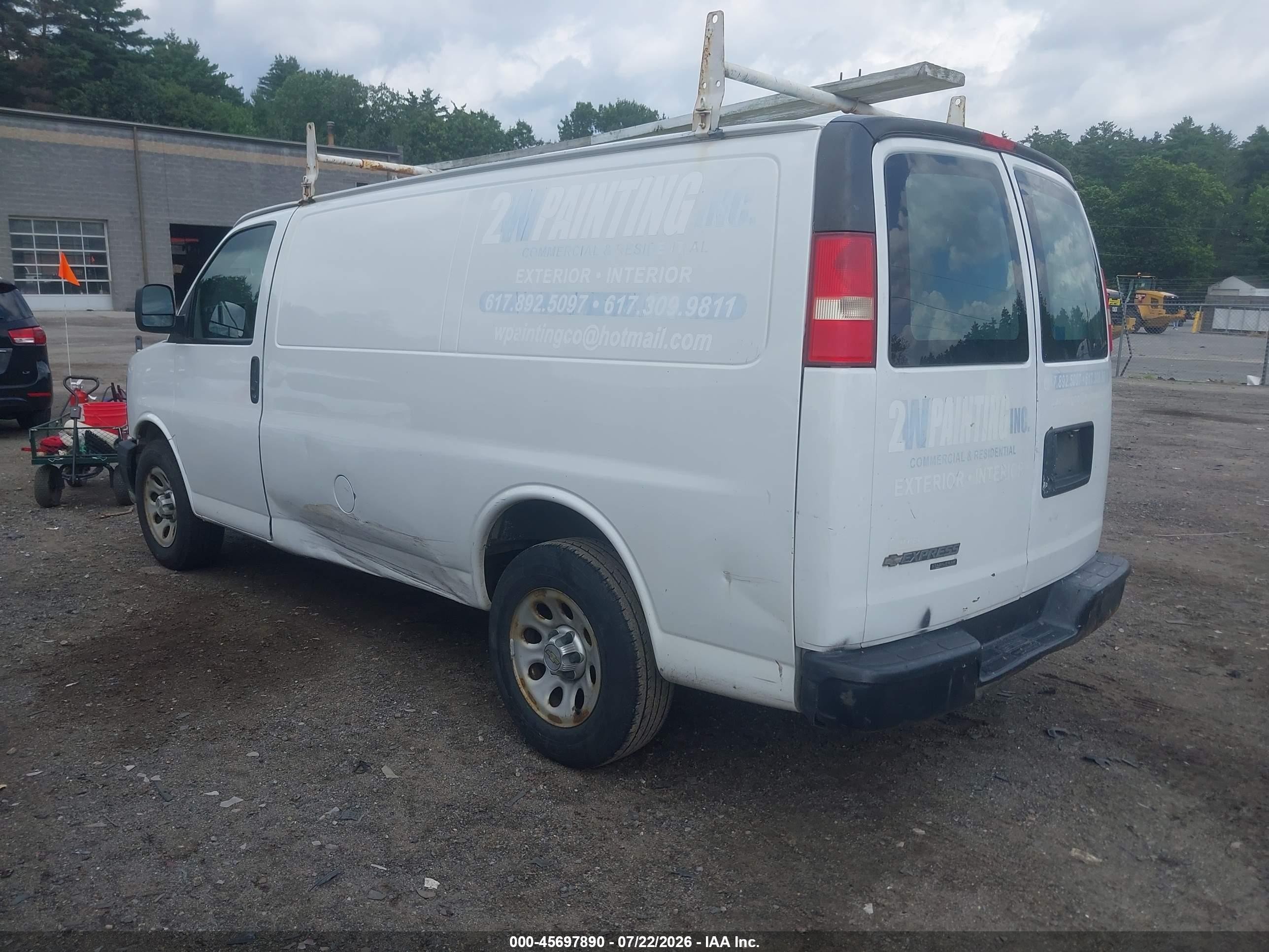 2013 Chevrolet Express 1500 Work Van White vin: 1GCSGAFX3D1188236