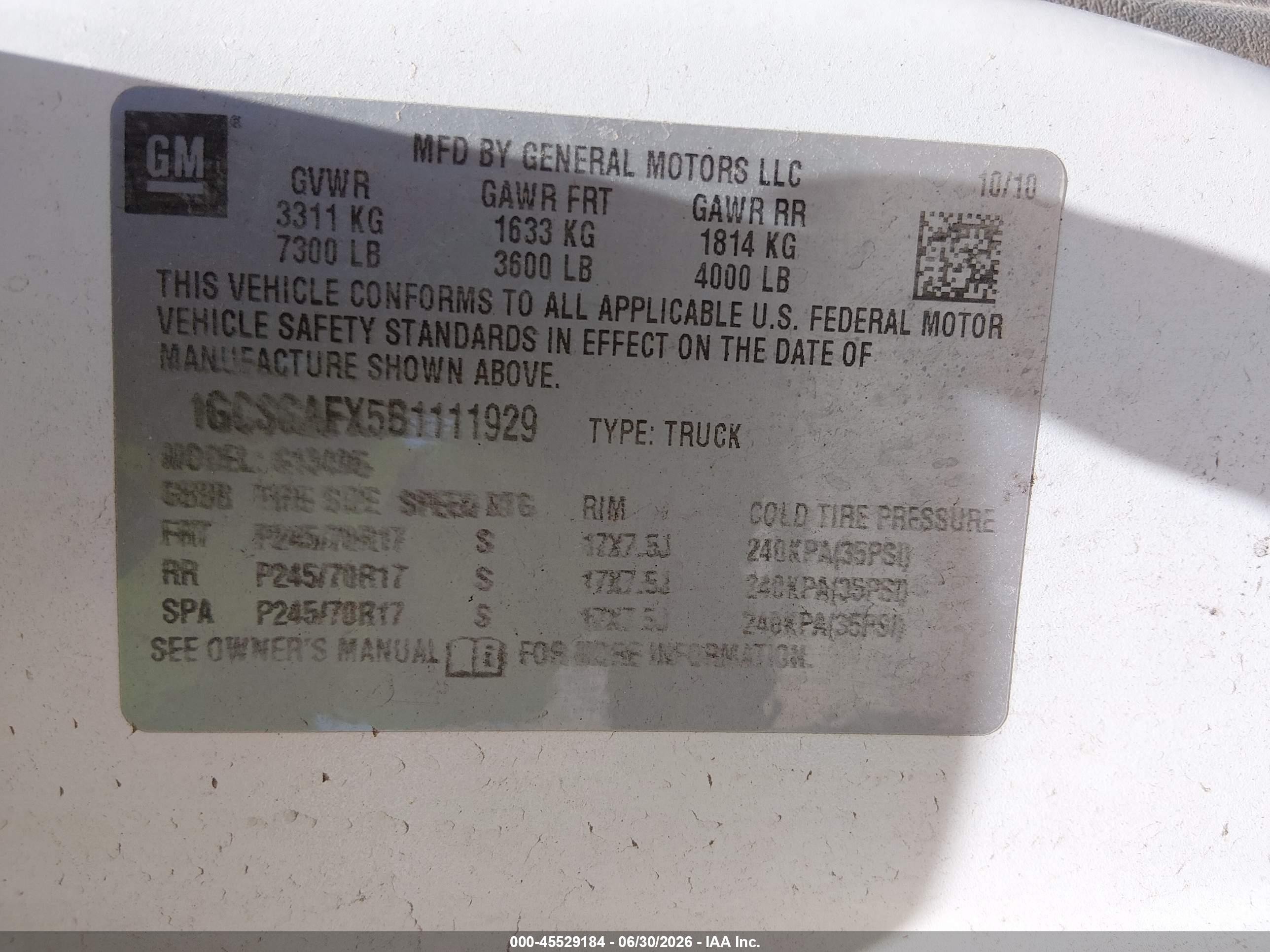 2011 Chevrolet Express 1500 Work Van White vin: 1GCSGAFX5B1111929