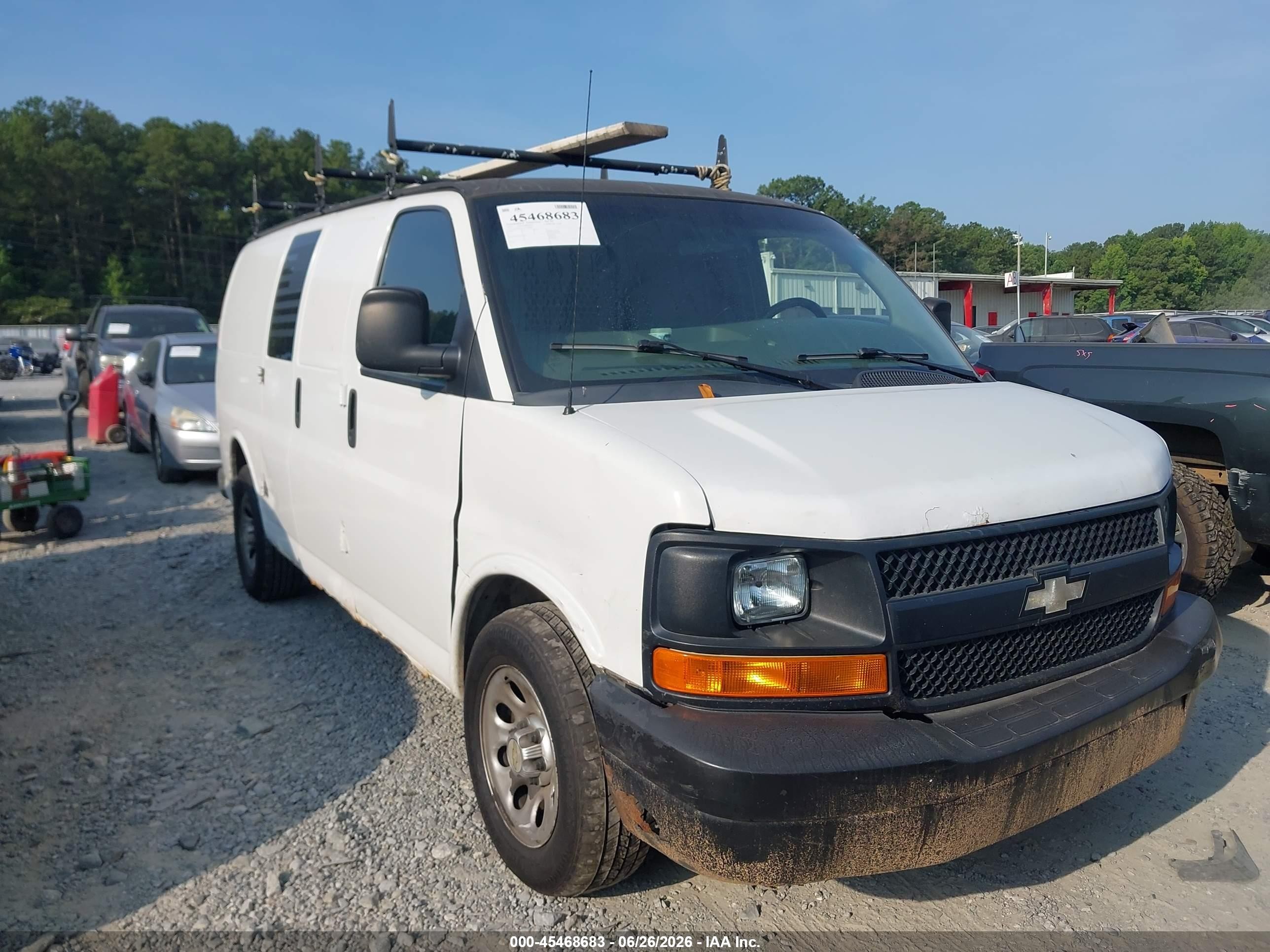 2012 Chevrolet Express 1500 Work Van White vin: 1GCSGAFX6C1104926