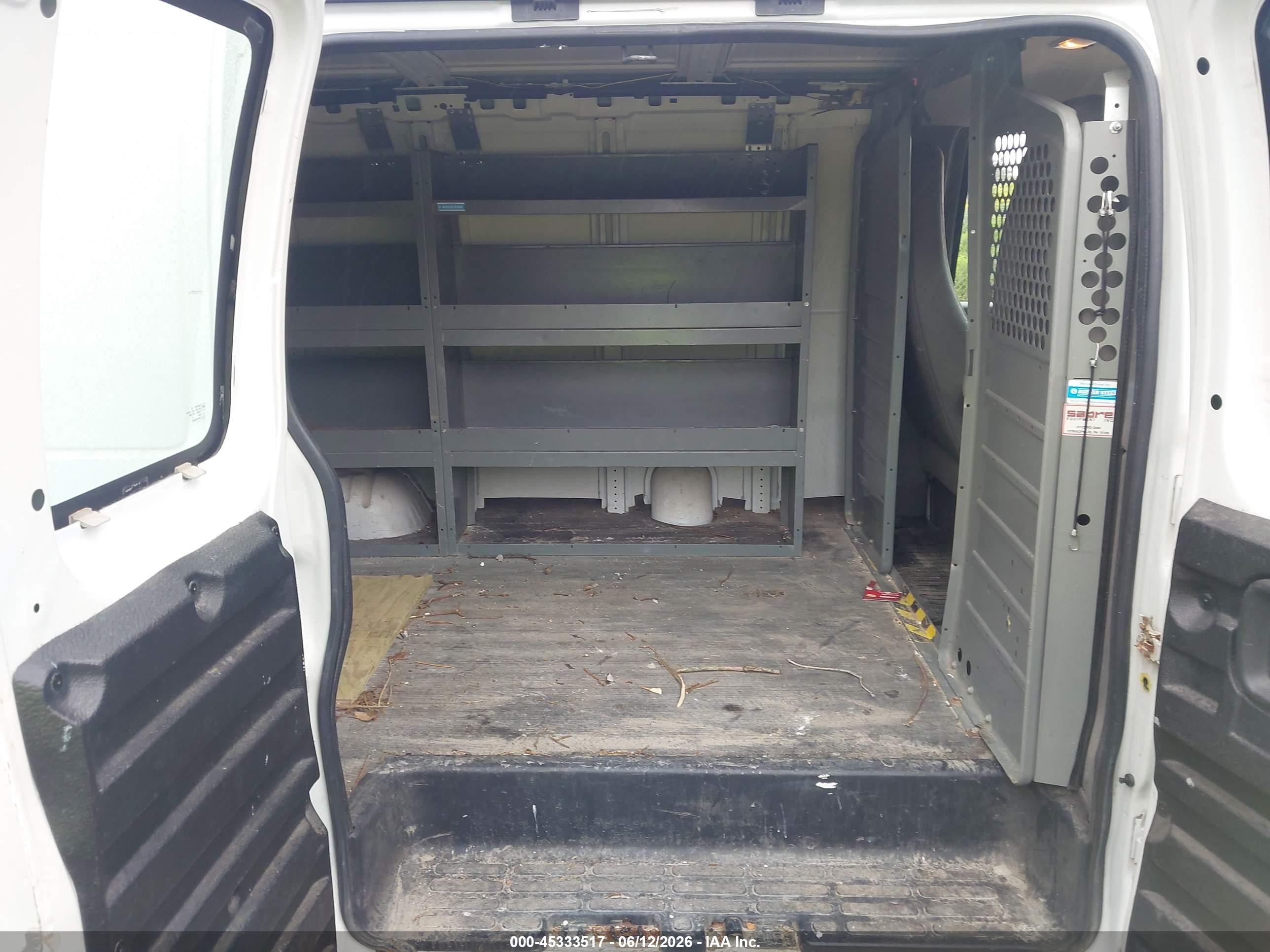 2012 Chevrolet Express 1500 Work Van White vin: 1GCSGAFX6C1139644
