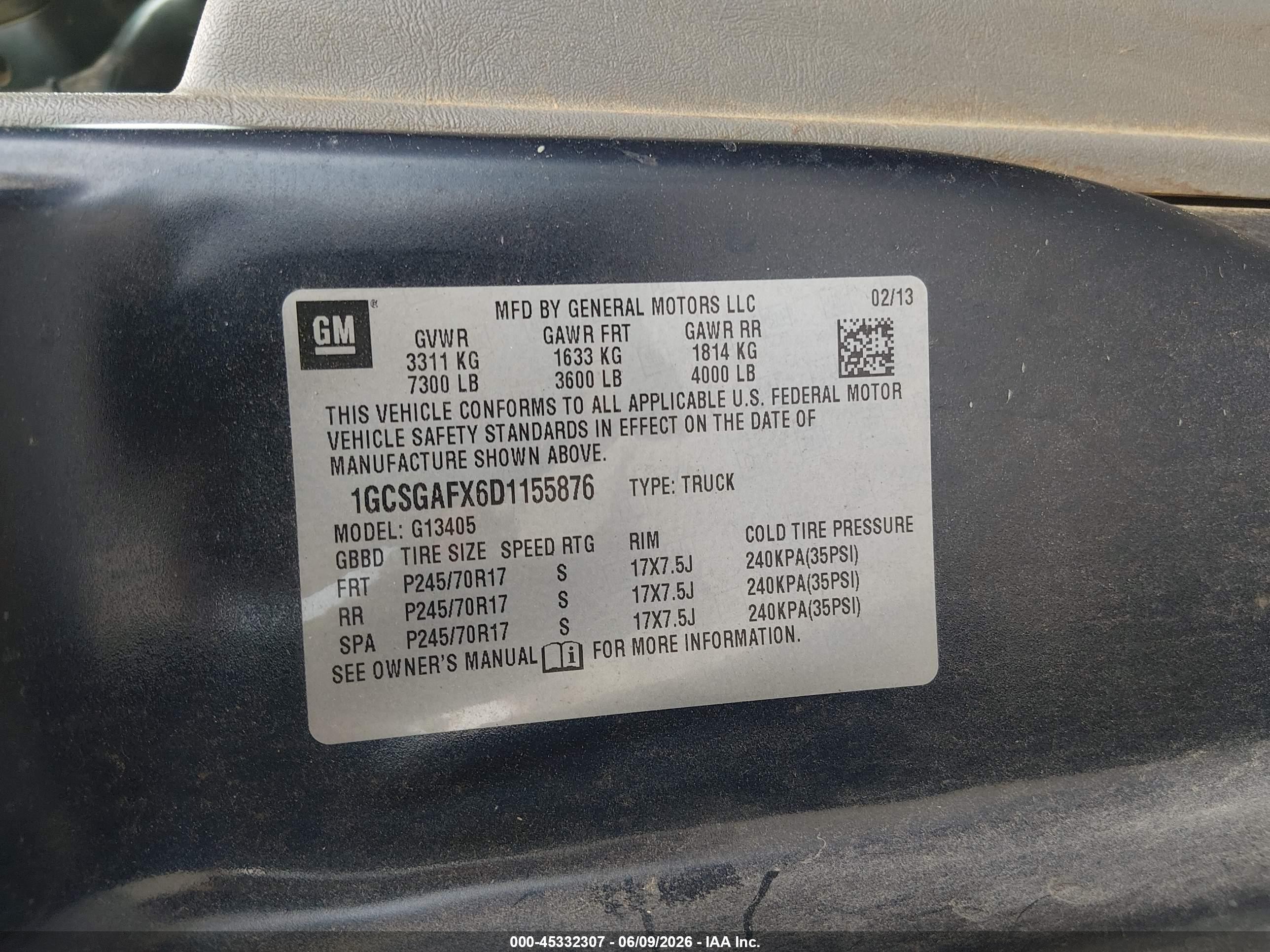 2013 Chevrolet Express 1500 Work Van Blue vin: 1GCSGAFX6D1155876