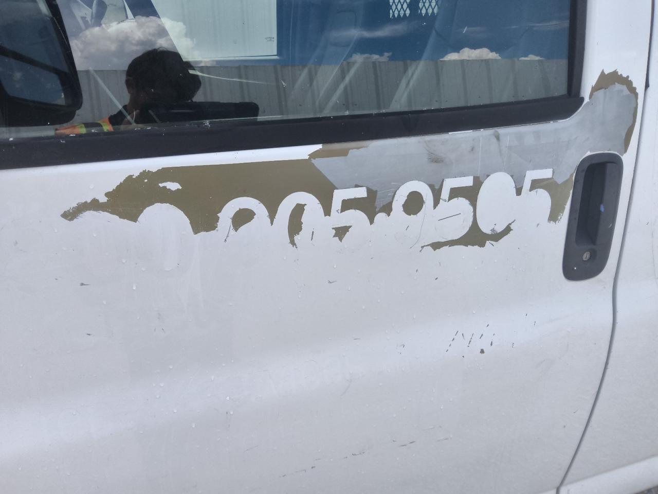 2012 Chevrolet Express G1500 Ls White vin: 1GCSGAFX7C1179165 Damage: Left Front Door, Peeling, > 12 Inches