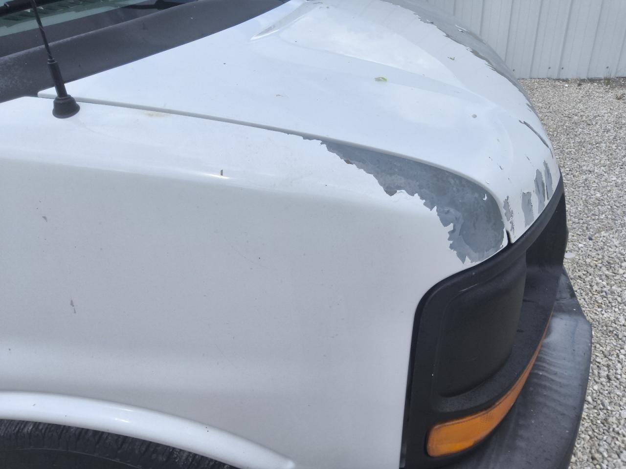 2012 Chevrolet Express G1500 Ls White vin: 1GCSGAFX7C1179165 Damage: Right Front Fender, Peeling, > 12 Inches
