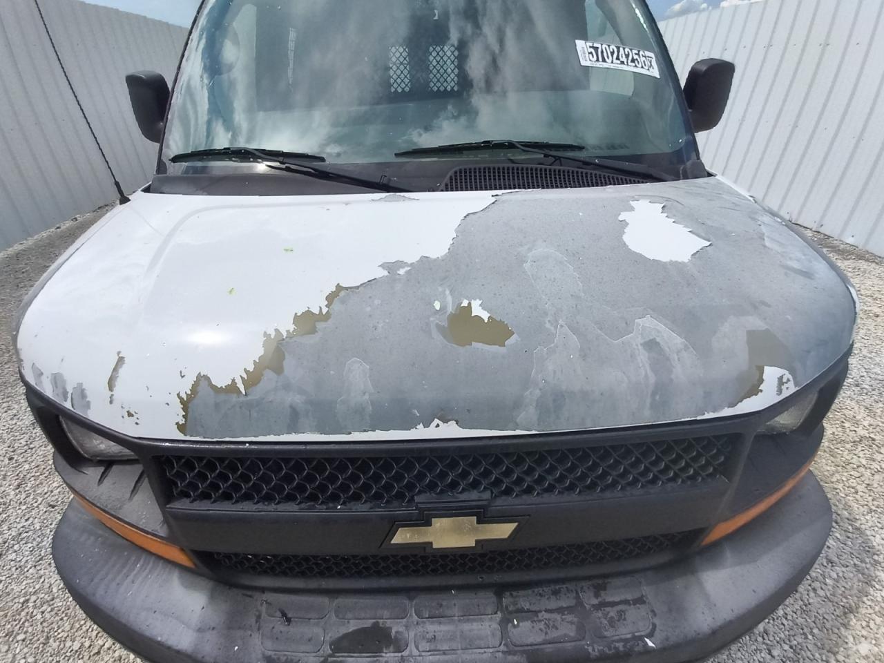 2012 Chevrolet Express G1500 Ls White vin: 1GCSGAFX7C1179165 Damage: Hood, Peeling, > 12 Inches