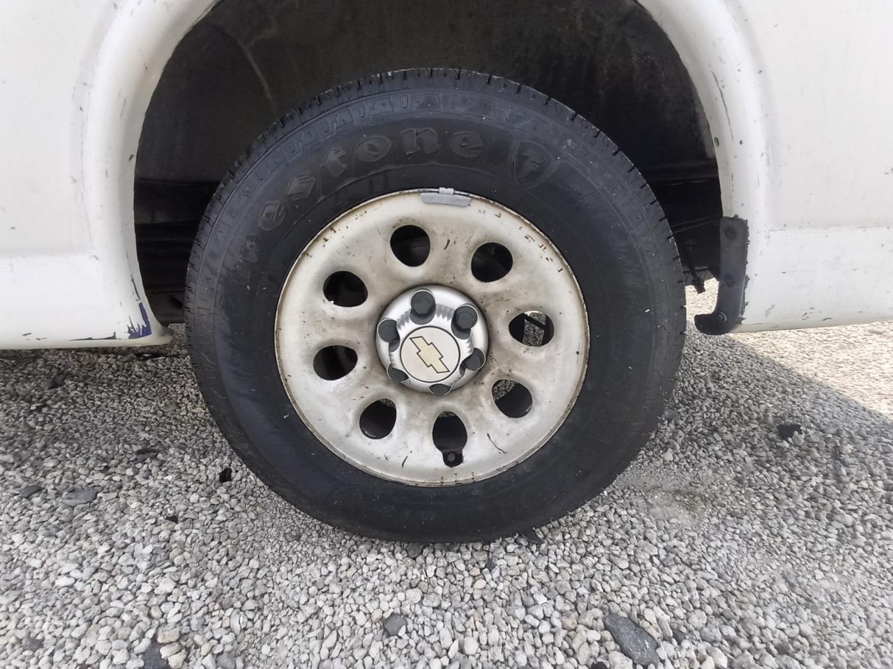 2012 Chevrolet Express G1500 Ls White vin: 1GCSGAFX7C1179165 Damage: Left Rear Wheel, Curb Rash, > 12 Inches