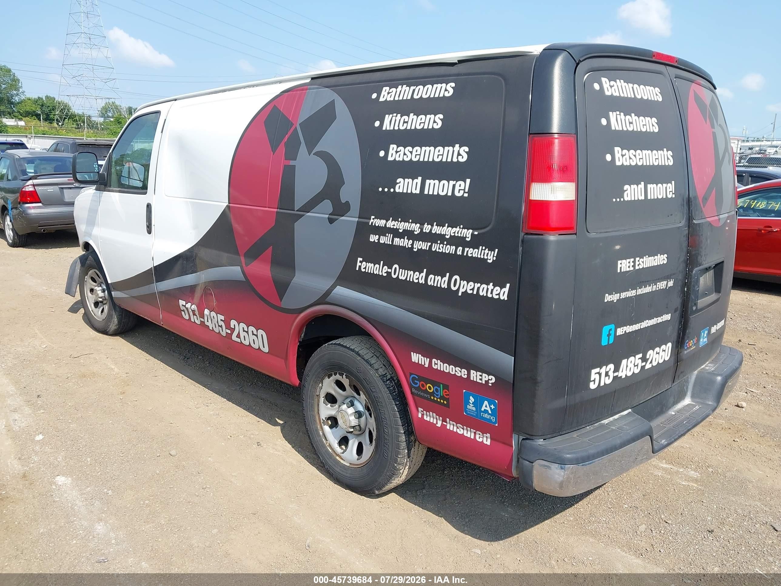 2013 Chevrolet Express 1500 Work Van White vin: 1GCSGAFX7D1137368