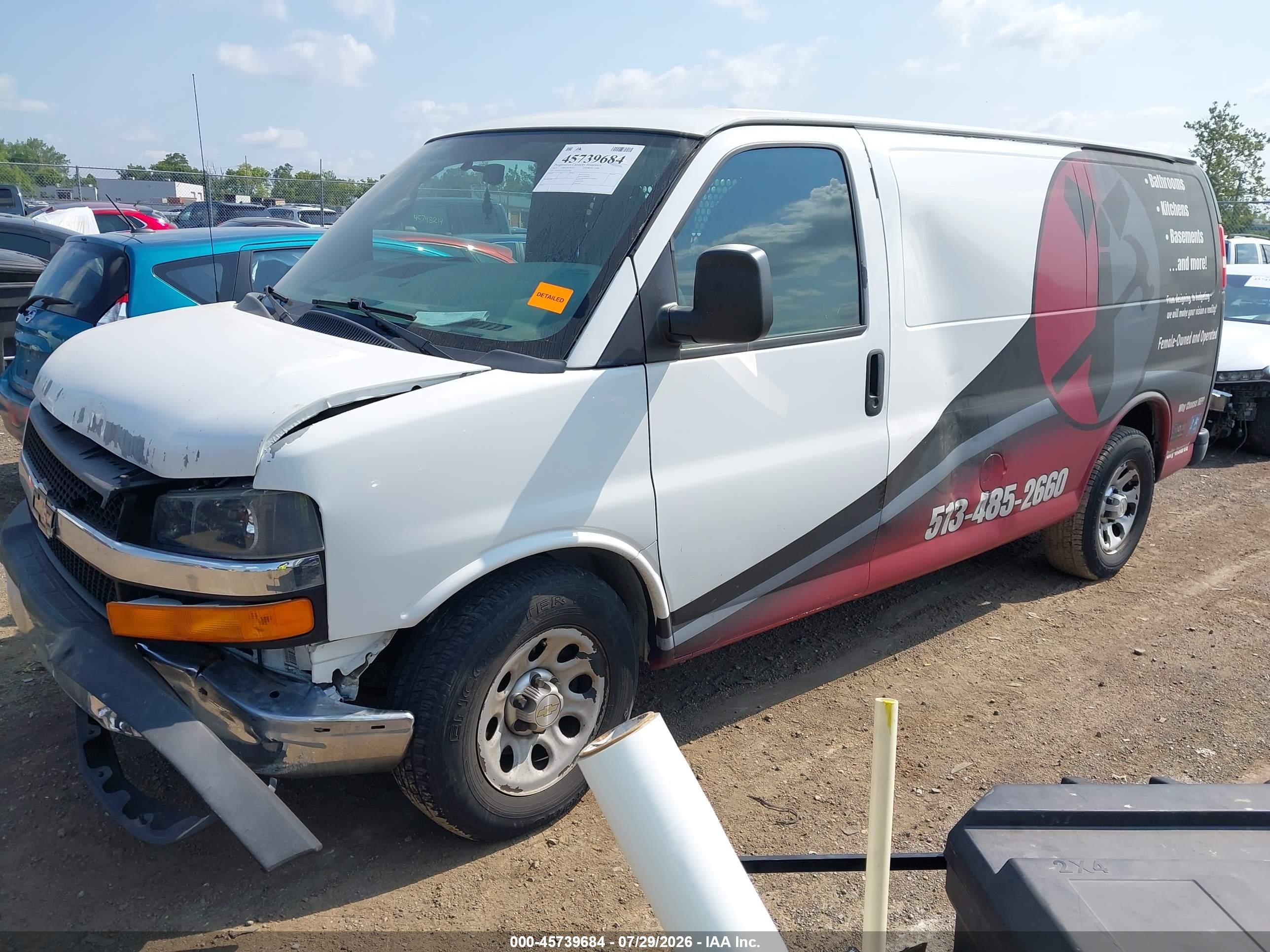 2013 Chevrolet Express 1500 Work Van White vin: 1GCSGAFX7D1137368