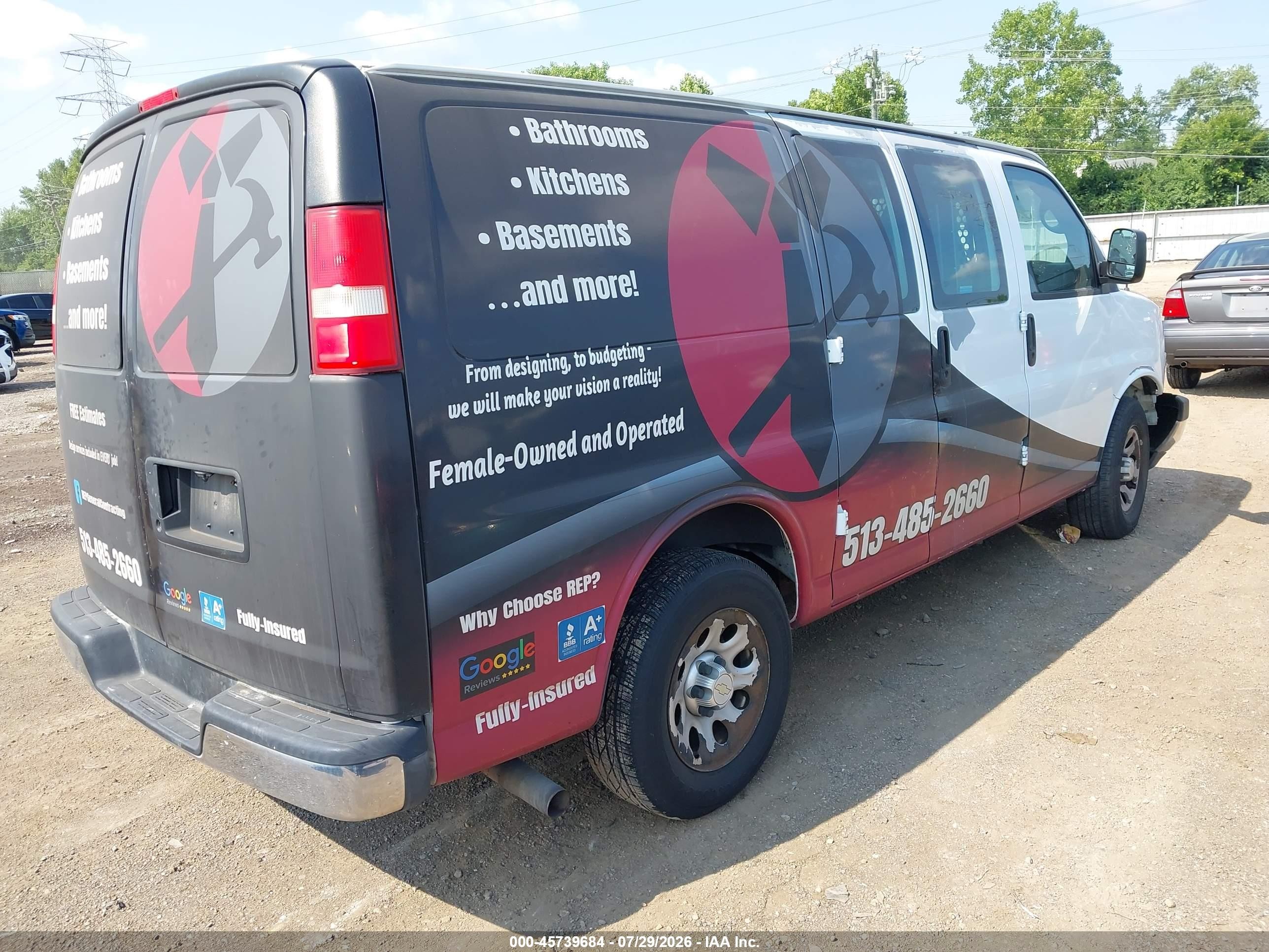2013 Chevrolet Express 1500 Work Van White vin: 1GCSGAFX7D1137368