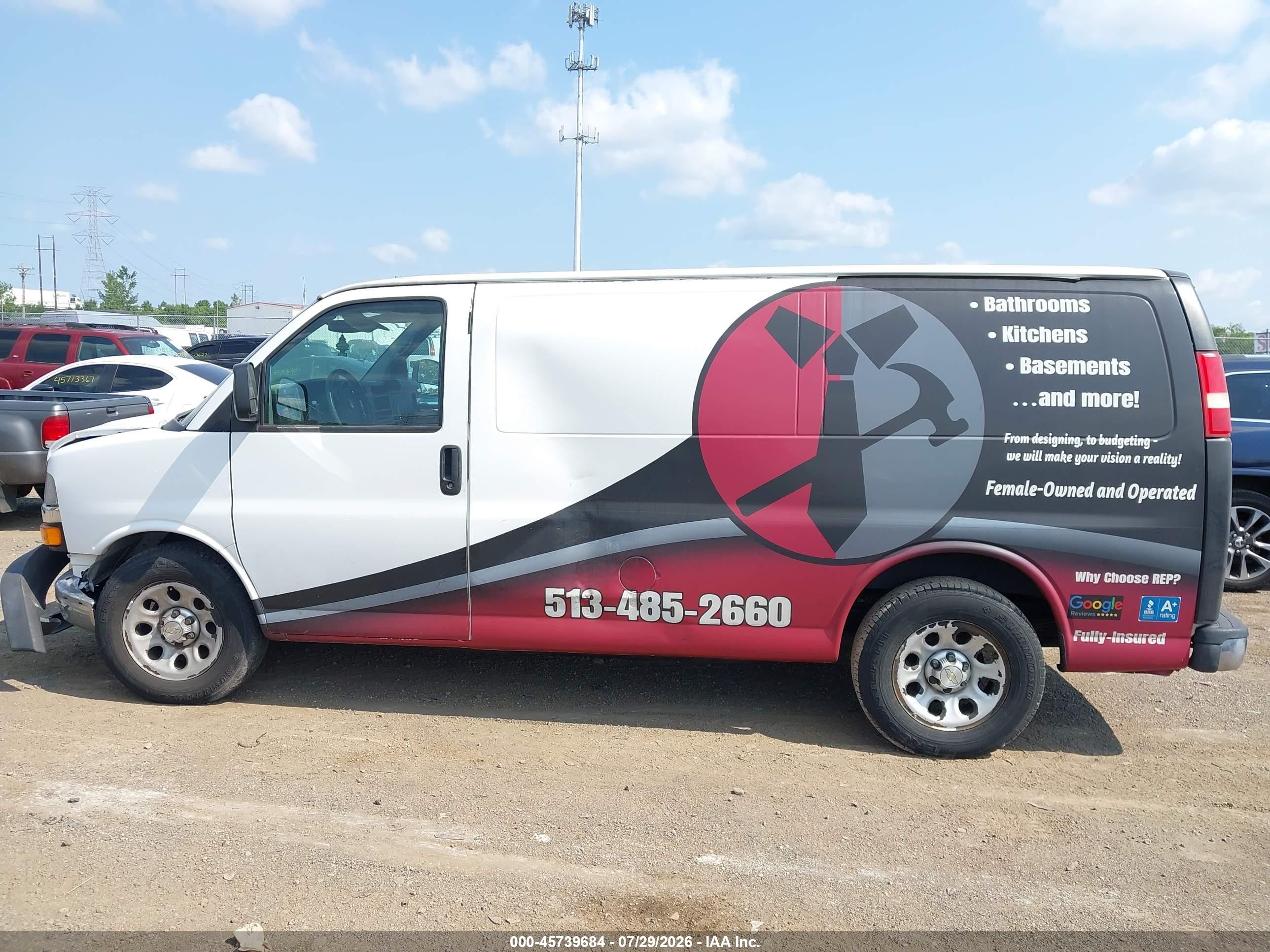 2013 Chevrolet Express 1500 Work Van White vin: 1GCSGAFX7D1137368