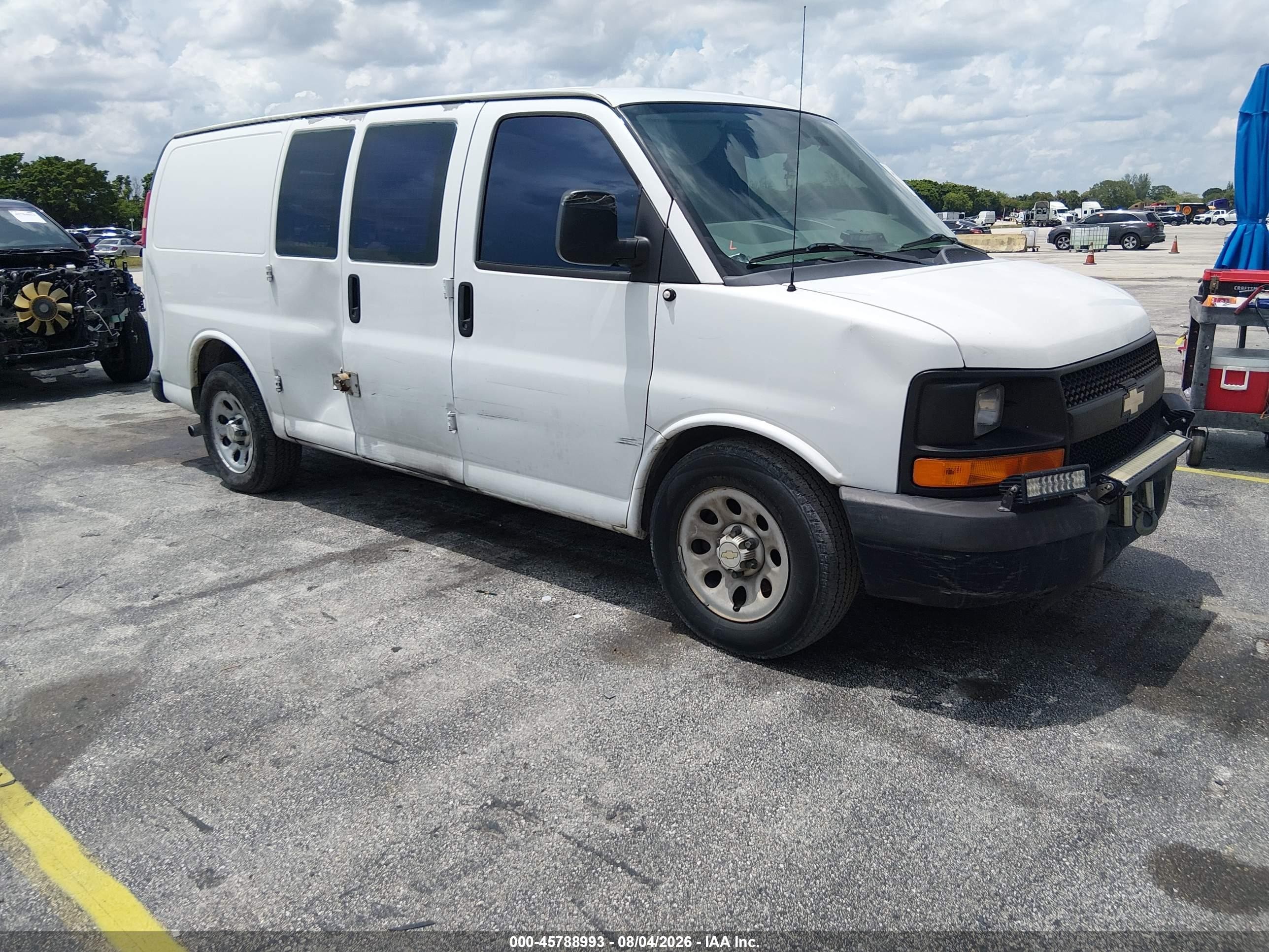 2014 Chevrolet Express 1500 Work Van White vin: 1GCSGAFXXE1143084
