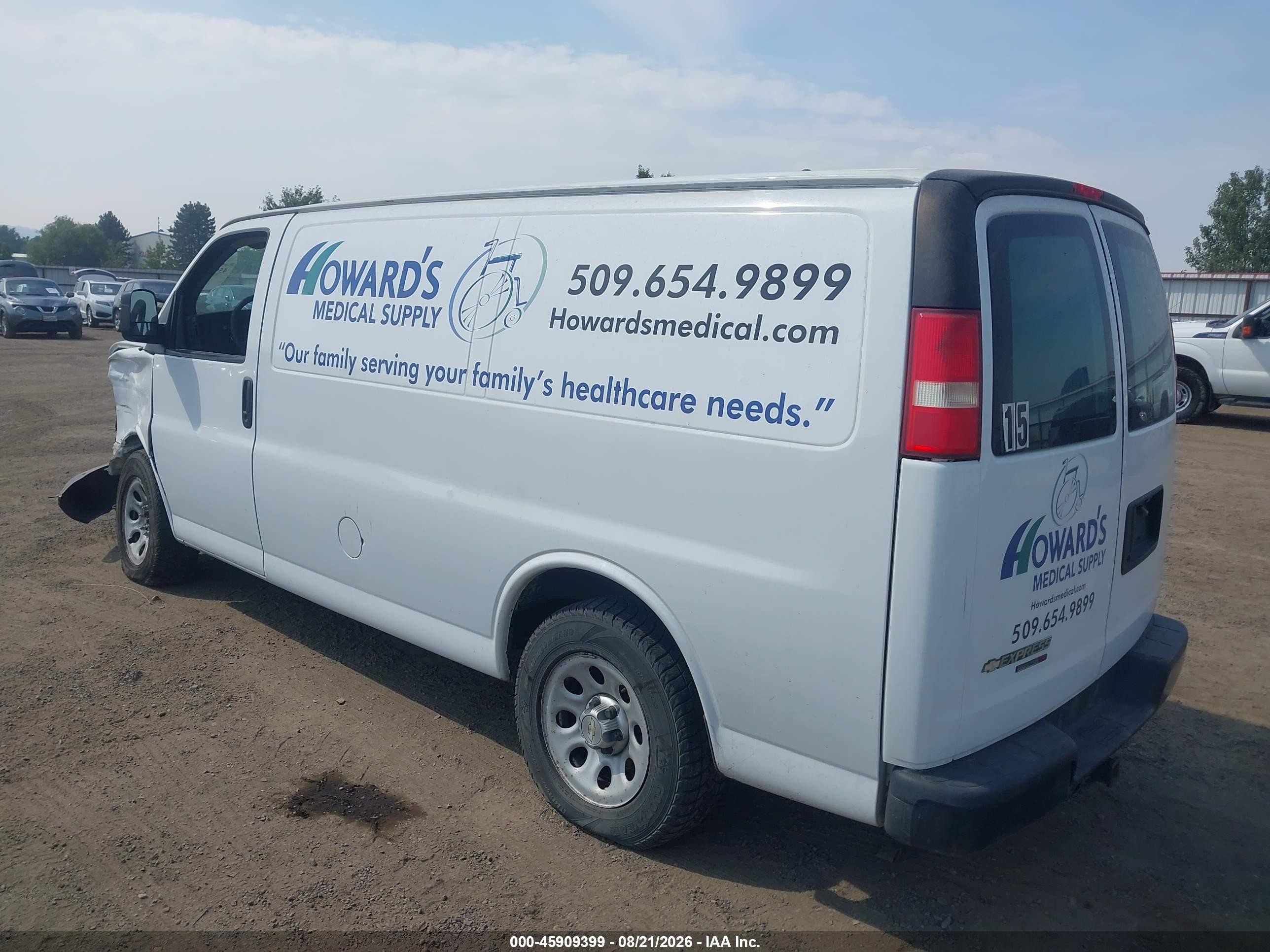 2012 Chevrolet Express 1500 Work Van White vin: 1GCSHAF48C1183003