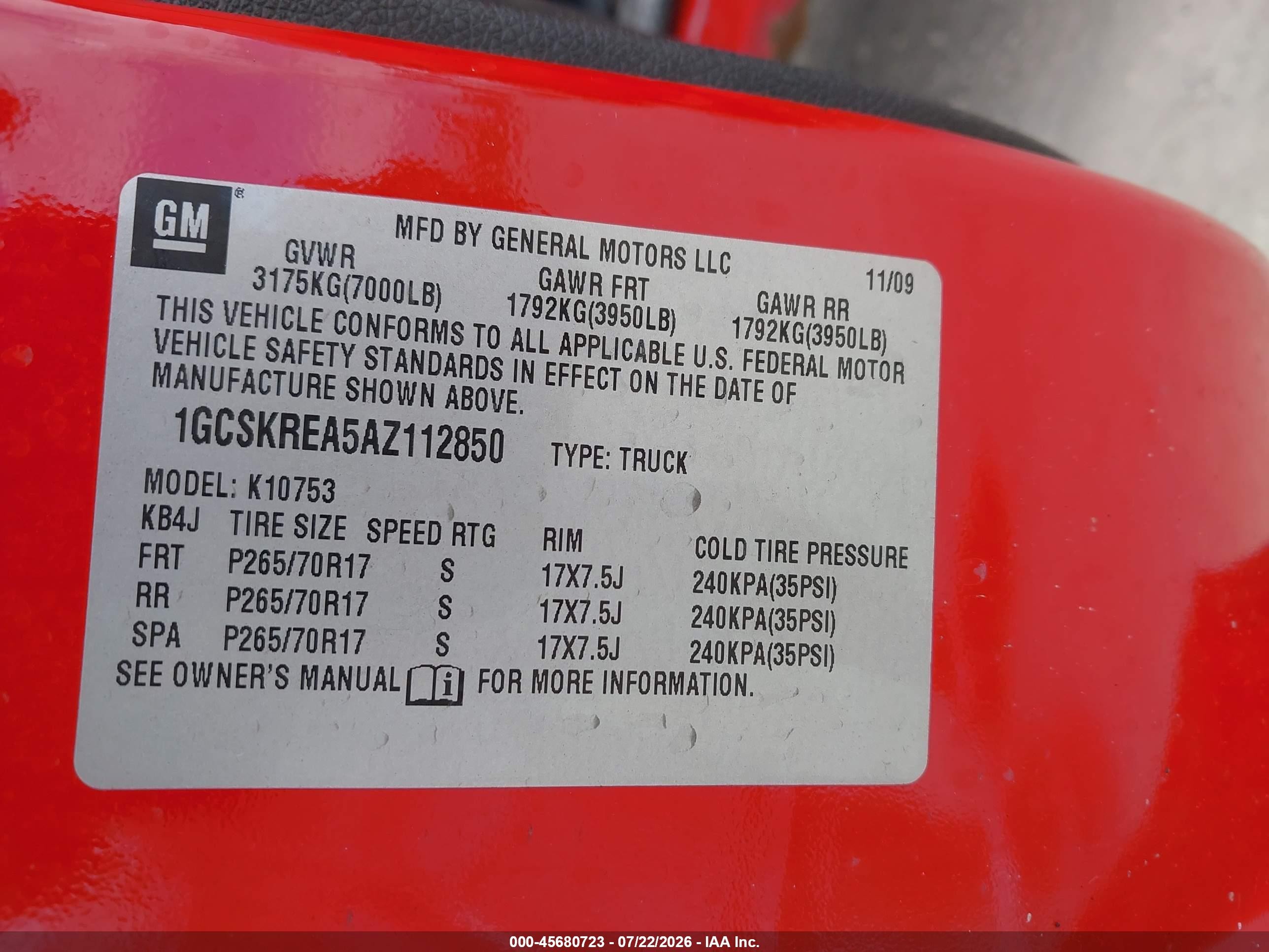 2010 Chevrolet Silverado 1500 Ls Red vin: 1GCSKREA5AZ112850