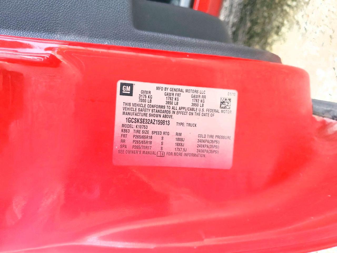 2010 Chevrolet Silverado K1500 Lt Red vin: 1GCSKSE32AZ159813